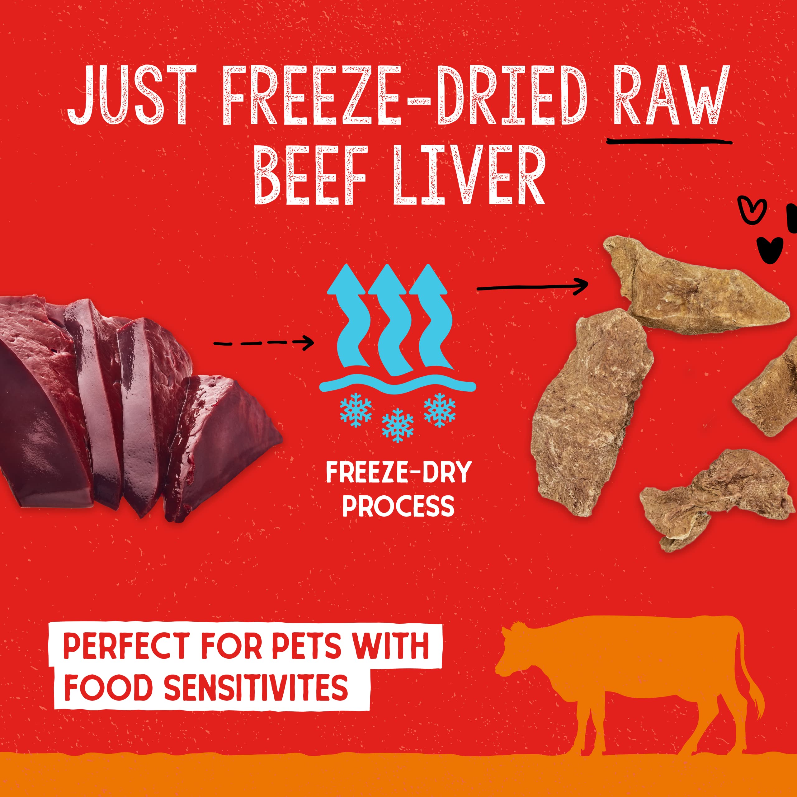 Stella & Chewys Freeze-Dried Raw Single Ingredient Beef Liver Treats, 3 oz. Bag