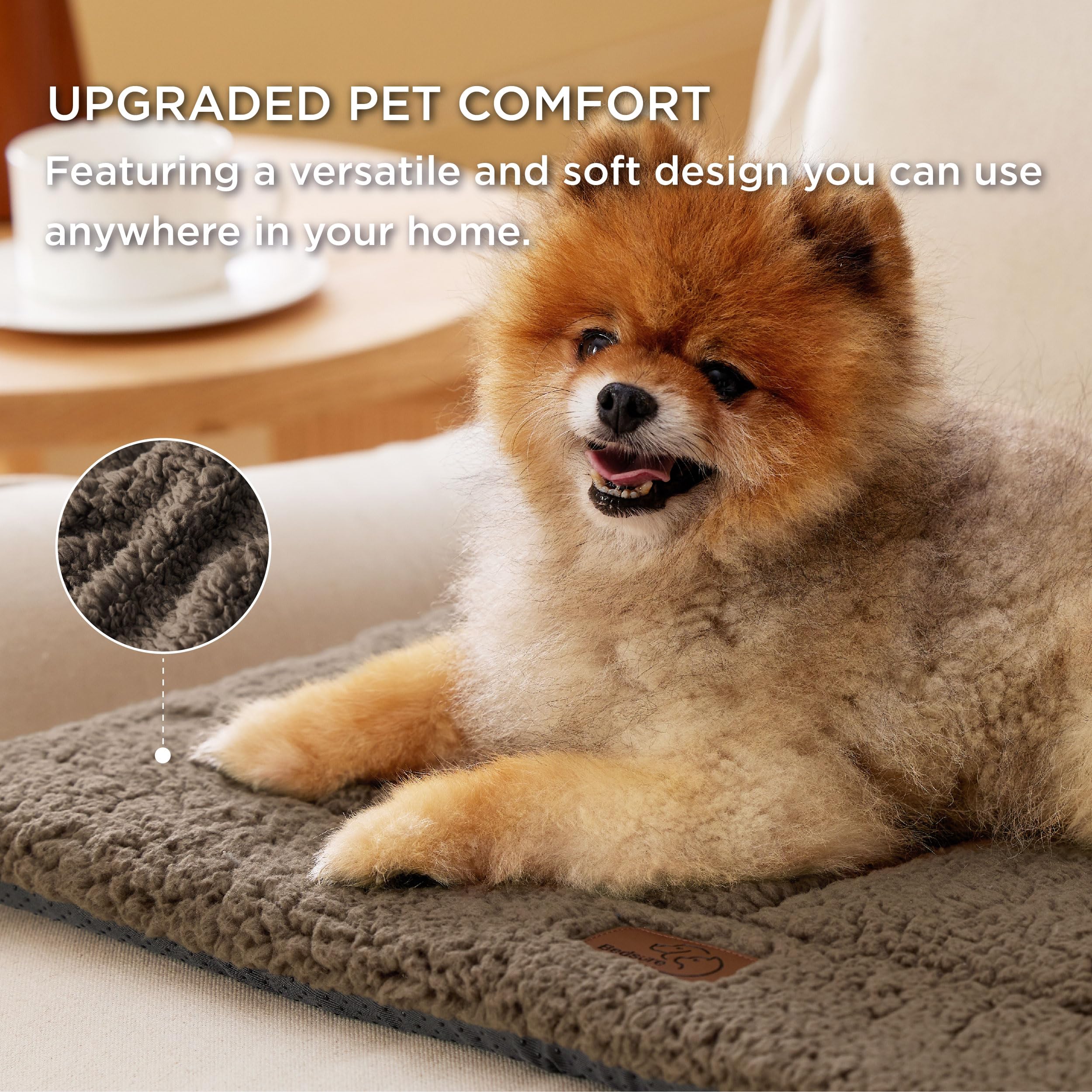 Bedsure Washable Dog Crate Bed For Small Dogs, Reversible Foam Floor Pet Mat, Versatile Lightweight Pet Crate Pad For Cages