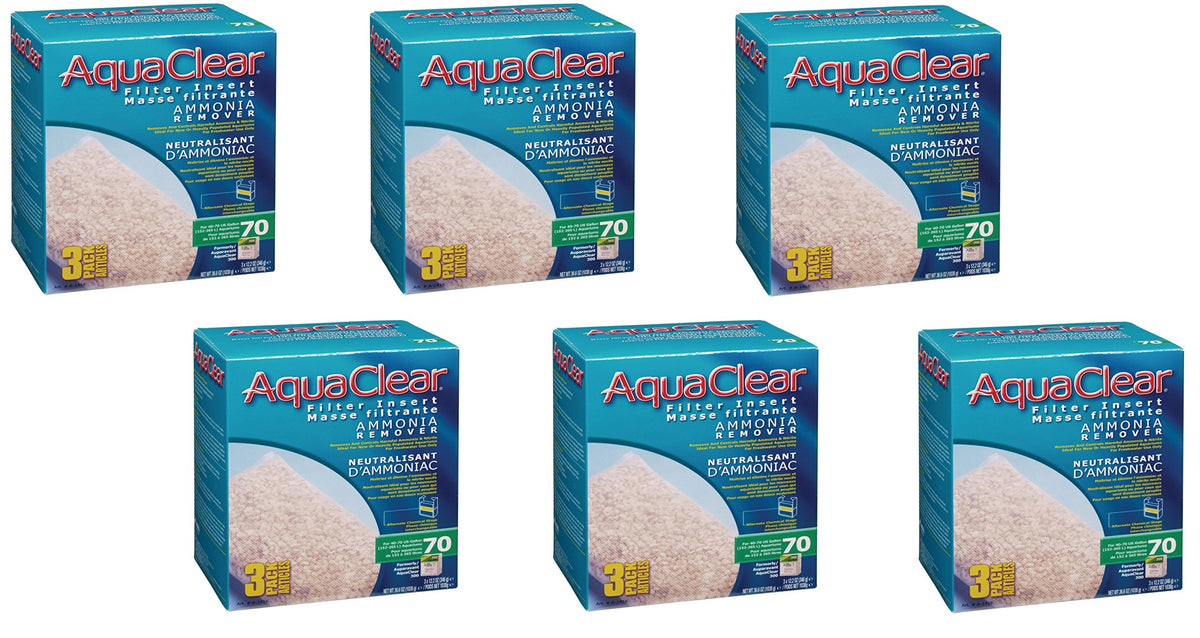 Aquaclear 70-Gallon Ammonia Remover 18 Total Filter(6 Packs With 3 Filter Per Pack)