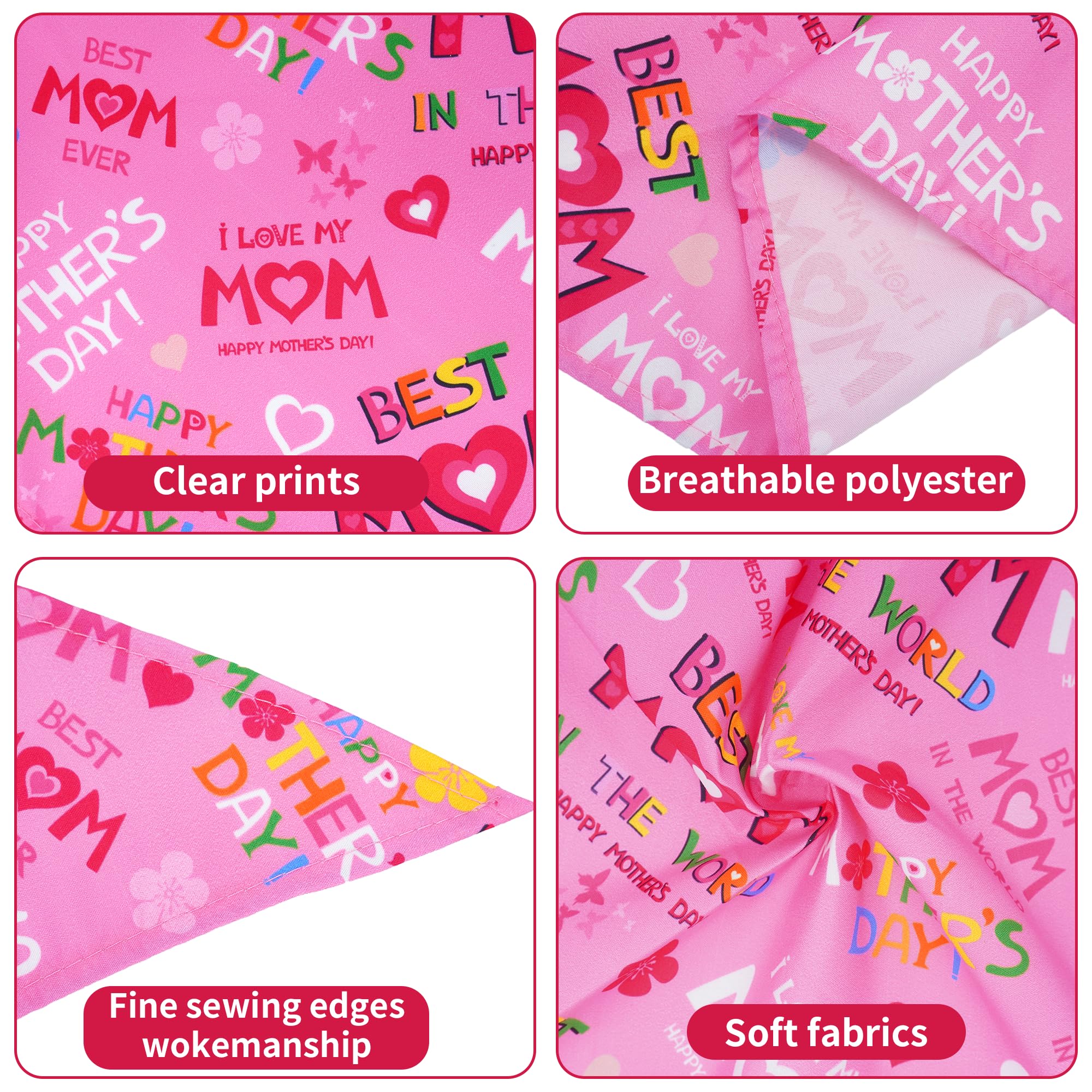 Pai Sence 30 Pcs Mothers Day Small Dog Bandanas Bulk 25 Inch Love Mom Dog Bandanas For Medium Dogs Breed Best Mom Dogs Bandana L