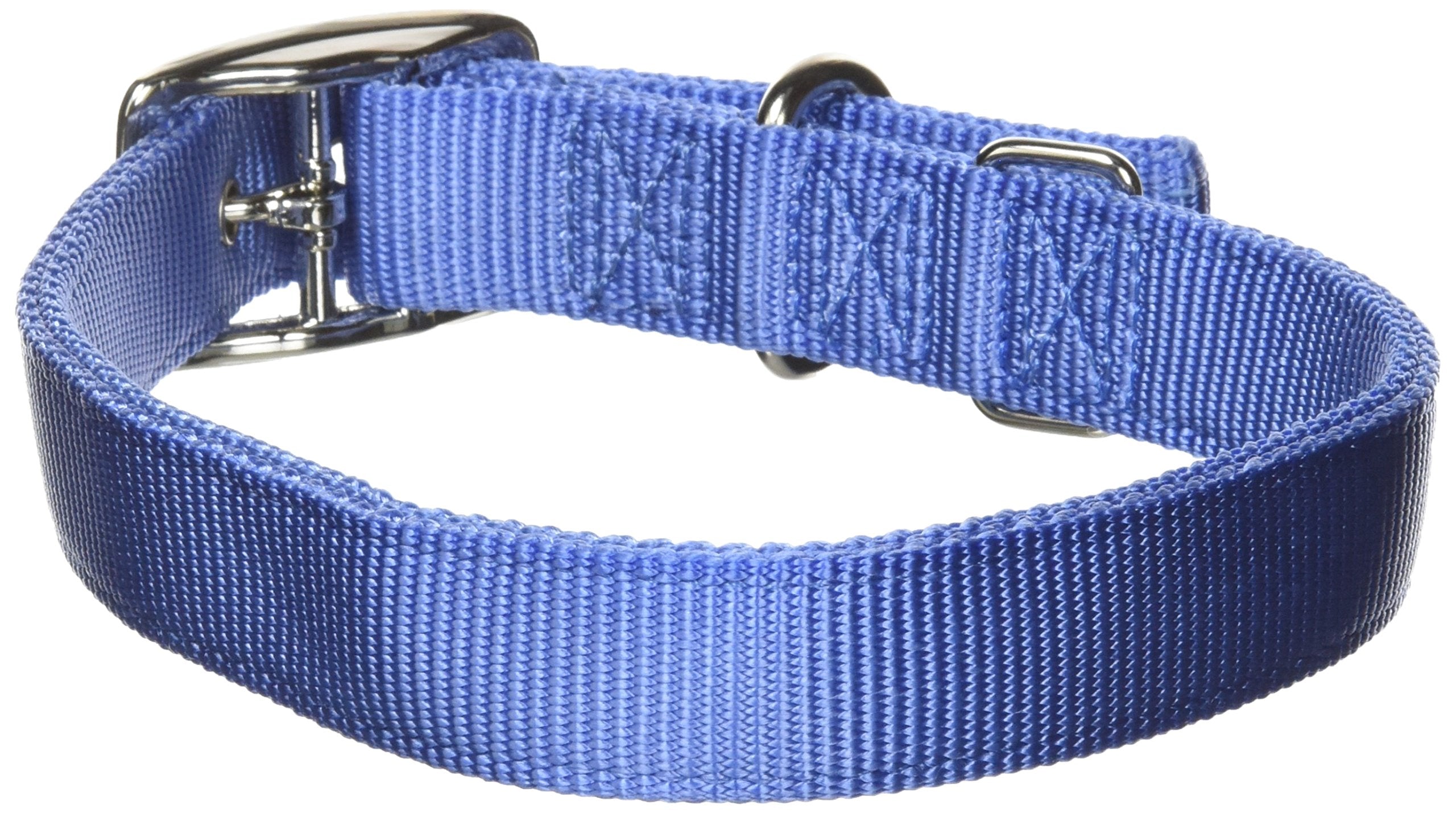 Hamilton Thick Nylon Deluxe Dog Collar, 1-Inch by 24-Inch Double, Berry Blue