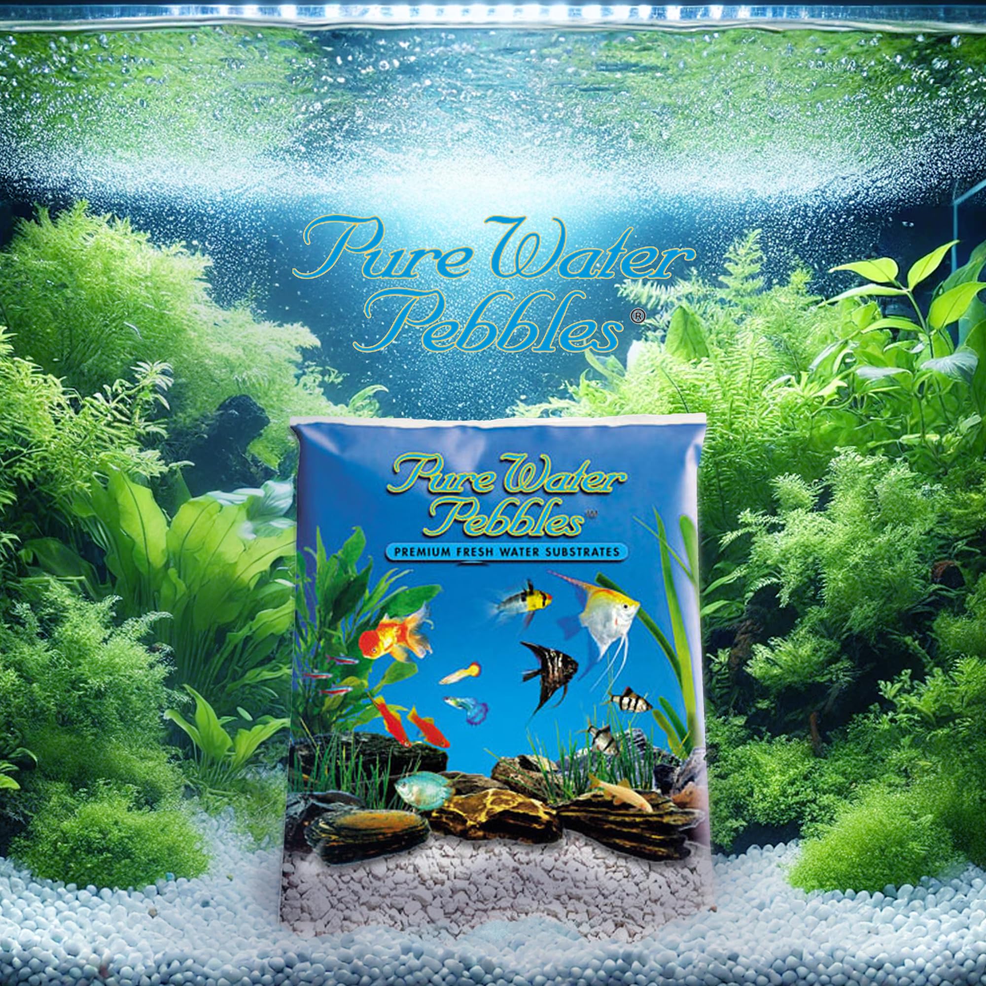 Pure Water Pebbles Snow White Aquarium Gravel, 25 Lbs - Optimal Ph Balance, Enhanced Water Clarity, Aesthetic Appeal, Easy Maintenance, Eco-Friendly Aquarium Health