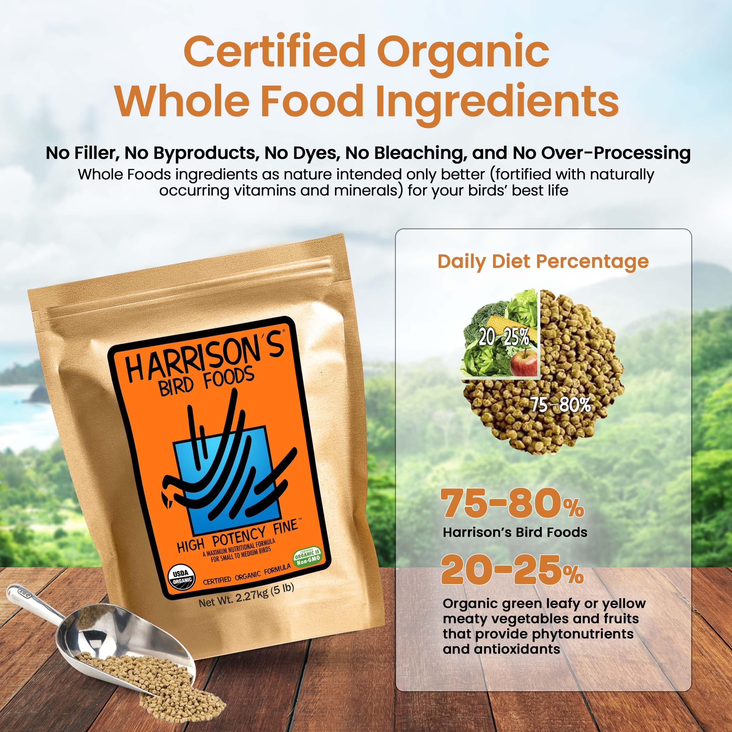 Harrisons Bird Foods High Potency Fine 5lb Certified Organic Non-GMO Formula