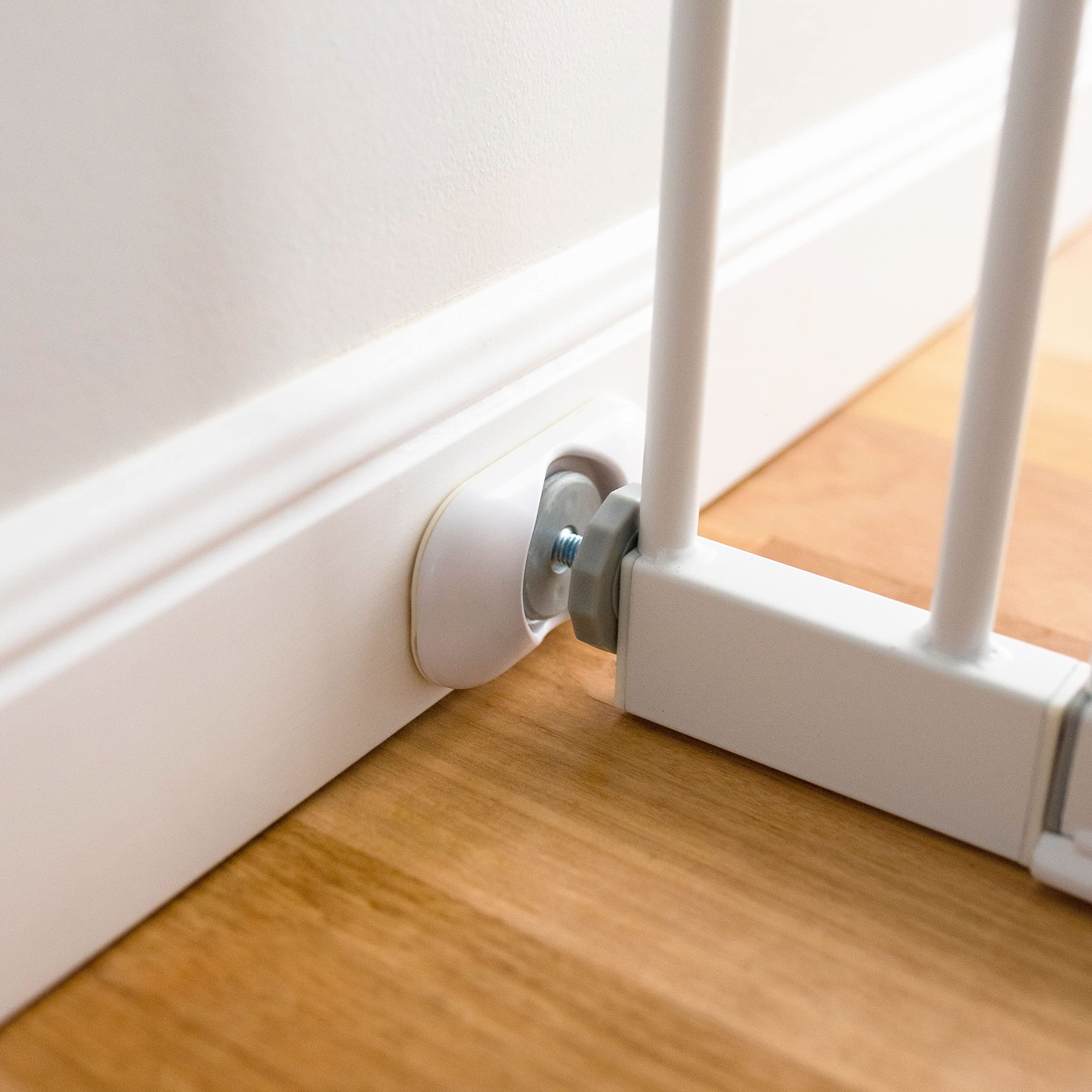 Perma Child Safety Baby Gate Wall Protector, Protect Walls And Doorways, Use With Pressure Mounted Baby And Dog Gates, 4 Pack, White