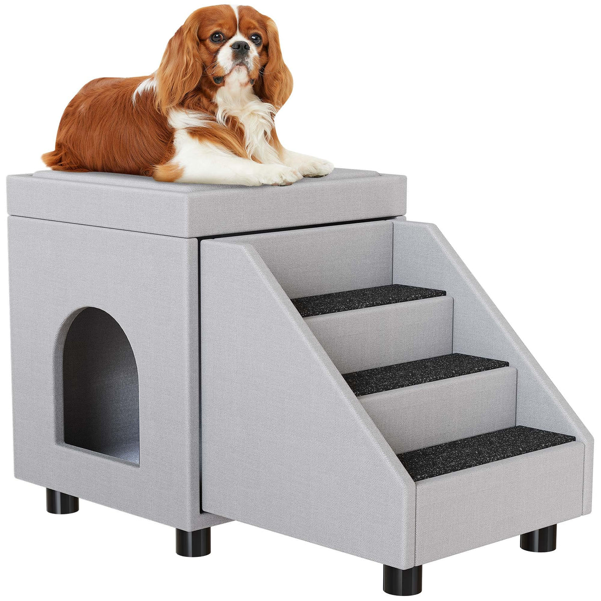 Dwvo Foldable Dog Stairs For Small Dogs, Cat Window Perch With Stairs, Dog Steps For High Bed And Couch Hold Up To 230 Lbs, Mult
