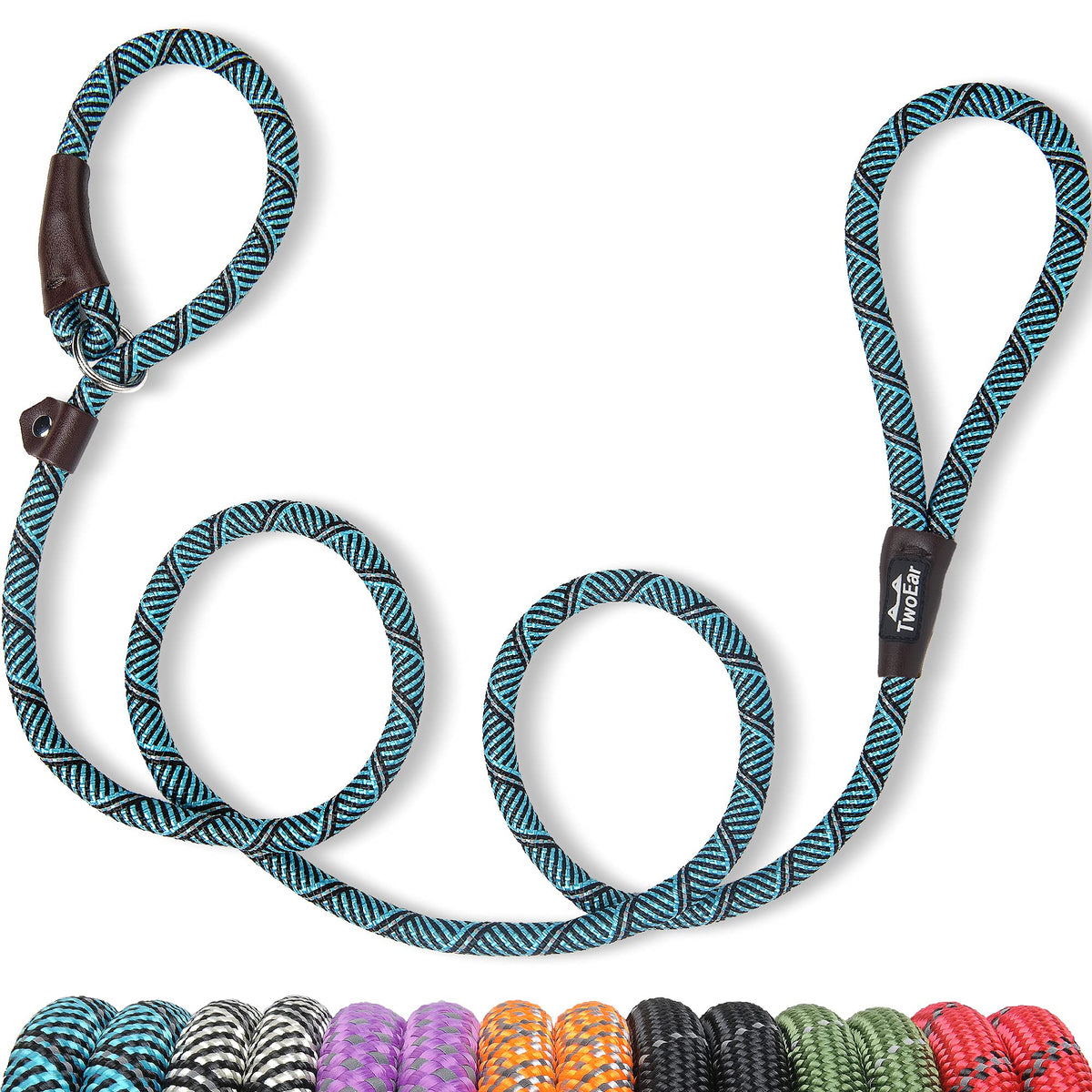 Twoear Dog Leash Dog Slip Rope Leash 6Ft Dog Training Leash Heavy Duty Strong Slip Lead Highly Reflective Threads For Small Medium And Large Dogs (Slim(3/8''X6Ft), Blue)