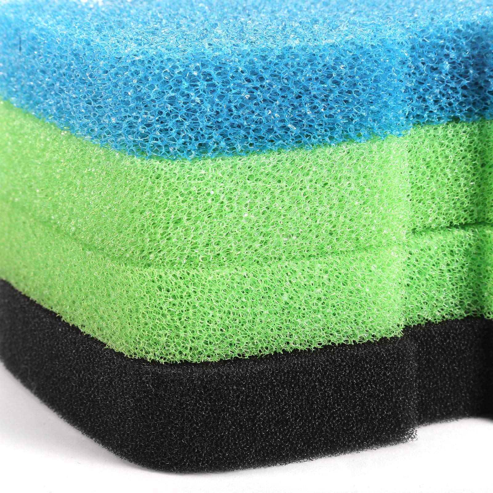 AQUANEAT 16pcs Replacement Filter Pads for Cascade 700/1000 CCF2UL/CCF3UL - Blue/Green/Clear Aquarium Filter Floss Media