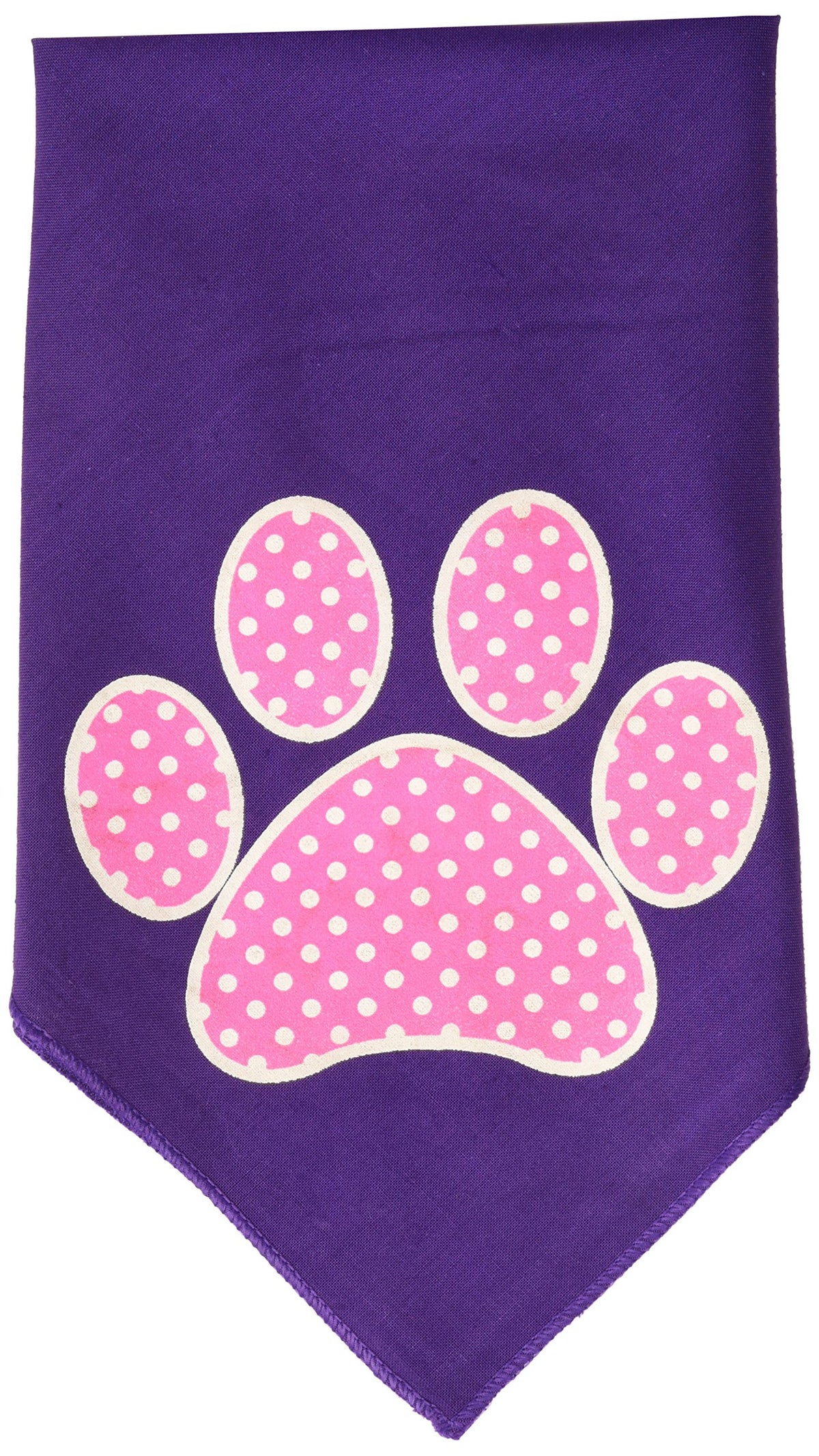 Mirage Pet Products Pink Swiss Dot Paw Screen Print Bandana for Pets, Small, Purple