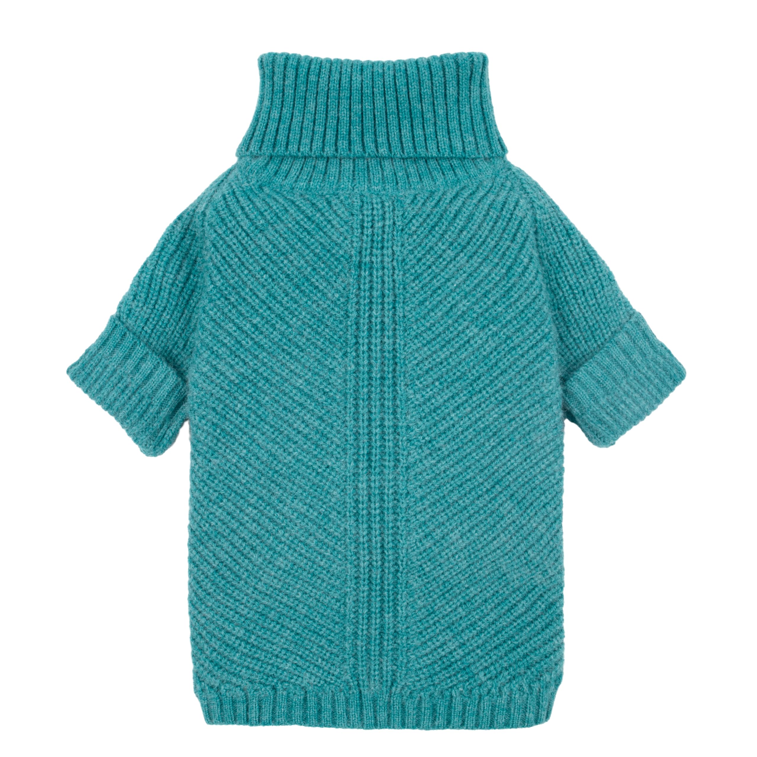 Fitwarm Turtleneck Dog Knitted Sweater, Thermal Dog Winter Clothes For Small Dogs Boy Girl, Dog Sweater Doggy Pullover Jumper, Pet Outfit, Teal Blue, Large