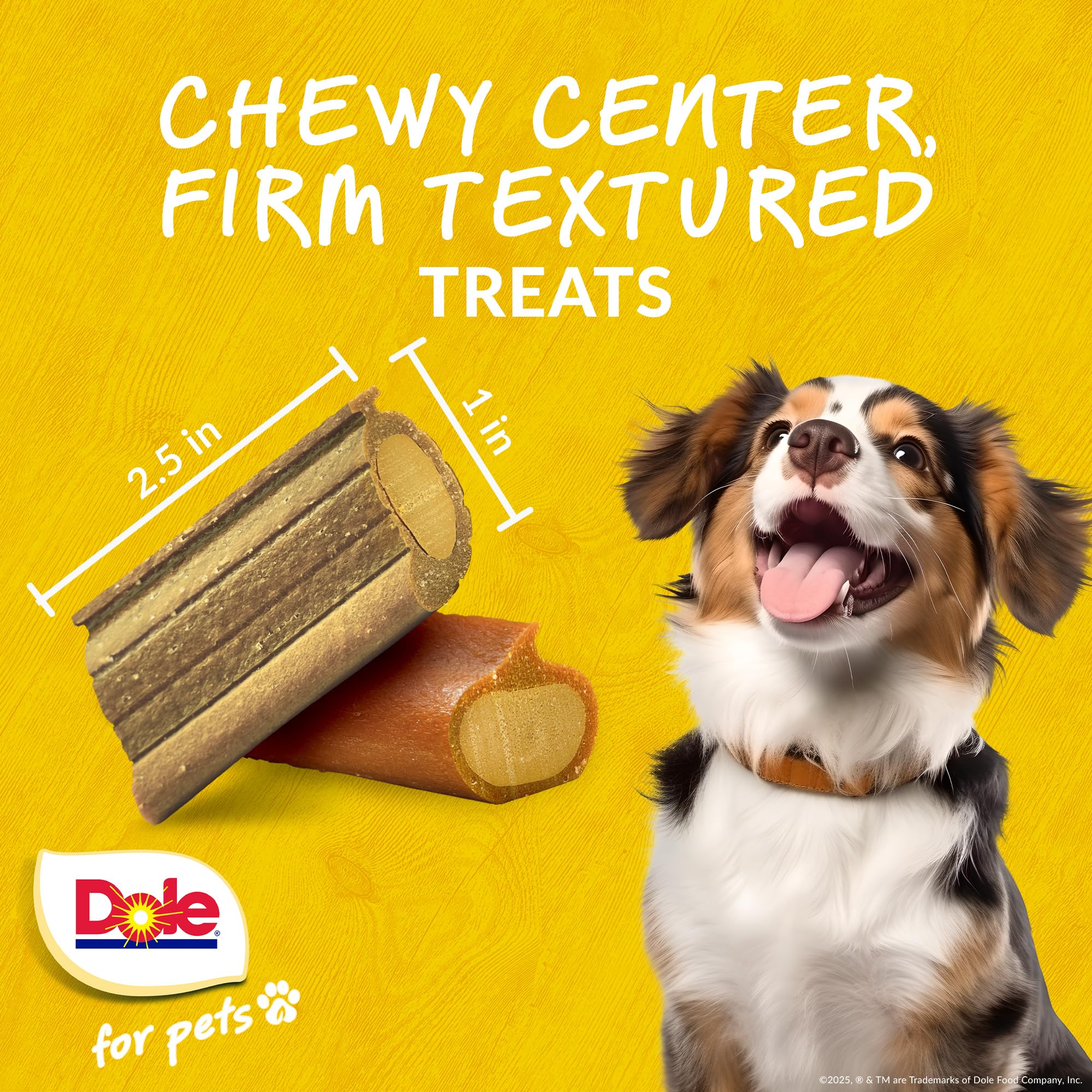 Dole for Pets Freshly Fetched Dog Chews, Assorted Banana & Pumpkin Flavor Dog Treats, 7oz | Flavored with Real Veggies, No Wheat