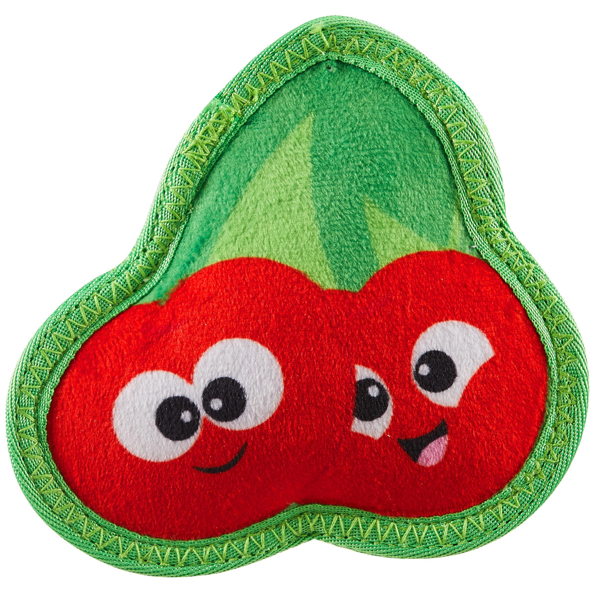 Outward Hound Tough Skinz Durable Squeaky Dog Toy With Two Tough Layers, Cherries, Red, Small