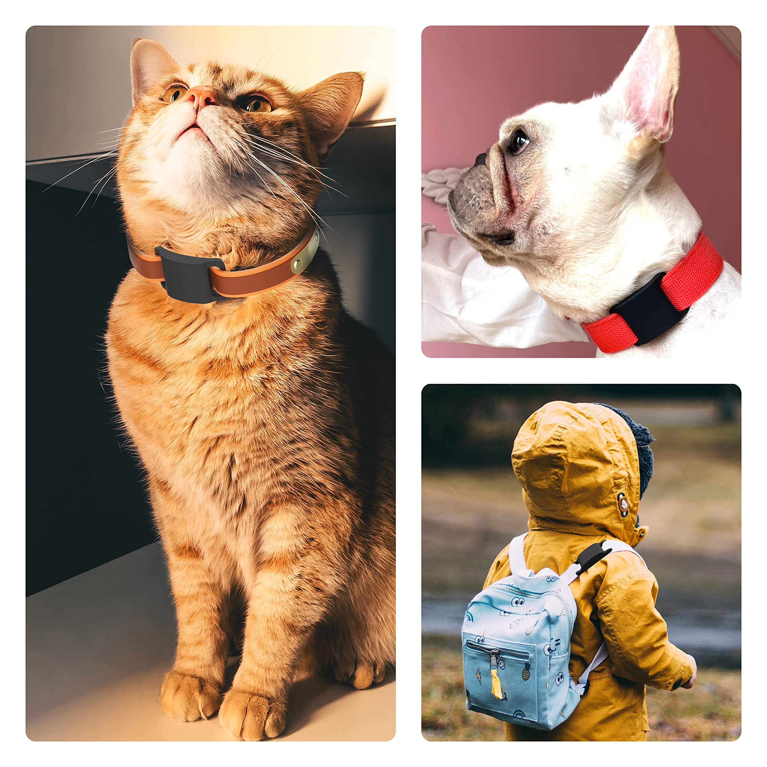 Ipx7 Waterproof Airtag Holder, Damonlight 2 Packs Airtag Dog Collar Holder Fit For Dog Cat Collar Pet Loop Air Tag Holder Accessories, Anti Scratch Silicone Case Lightweight Soft (Black)