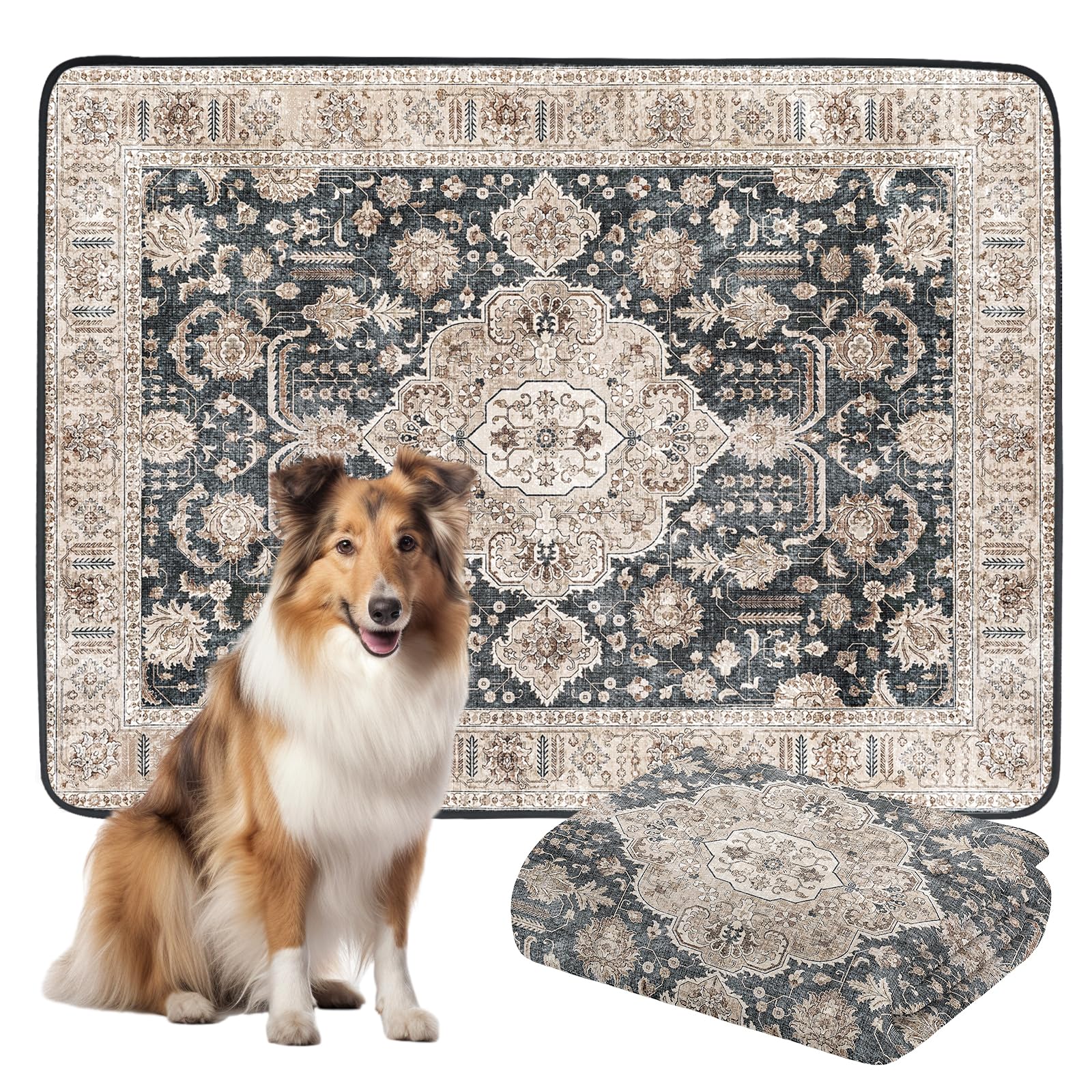 Dogcator Thicken Washable Pee Pads For Dogs, Super Absorbent & Quick Dry, 54''X72'' Reusable Dog Pads, Non-Slip, Multi-Purpose, 