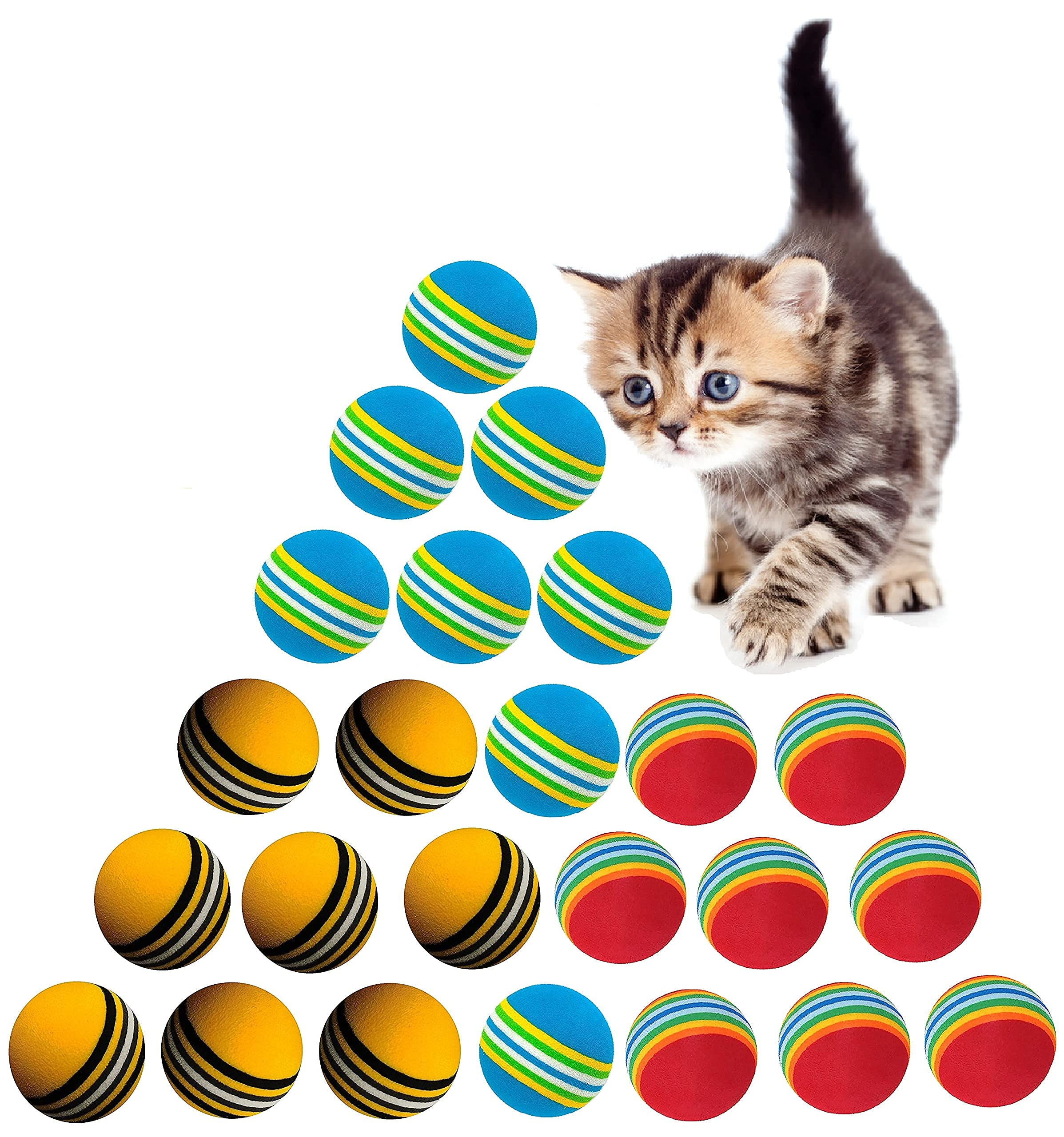 Shuyue 24 Pcs Colorful Soft Foam Rainbow Play Balls For Pet Dog And Cat (42Cm) Ethylene Vinyl Acetate