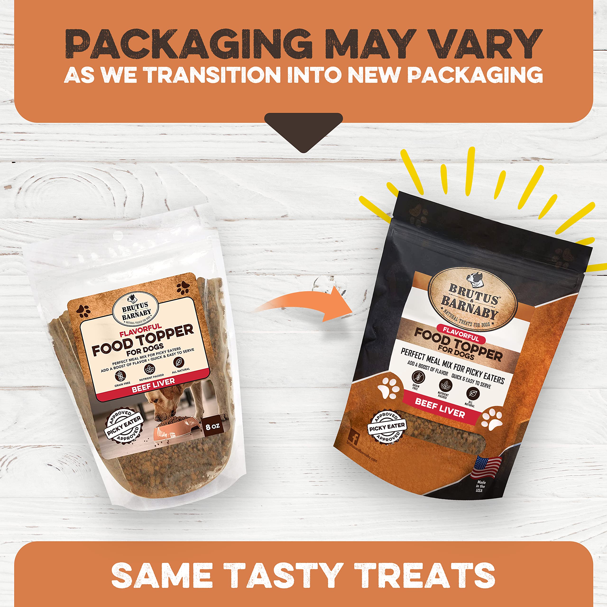 BRUTUS & BARNABY Dog Food Topper - Beef Liver - Enhance Your Dogs Meal with This Flavor Packed Mix - Sprinkle On Dog Food Flavor