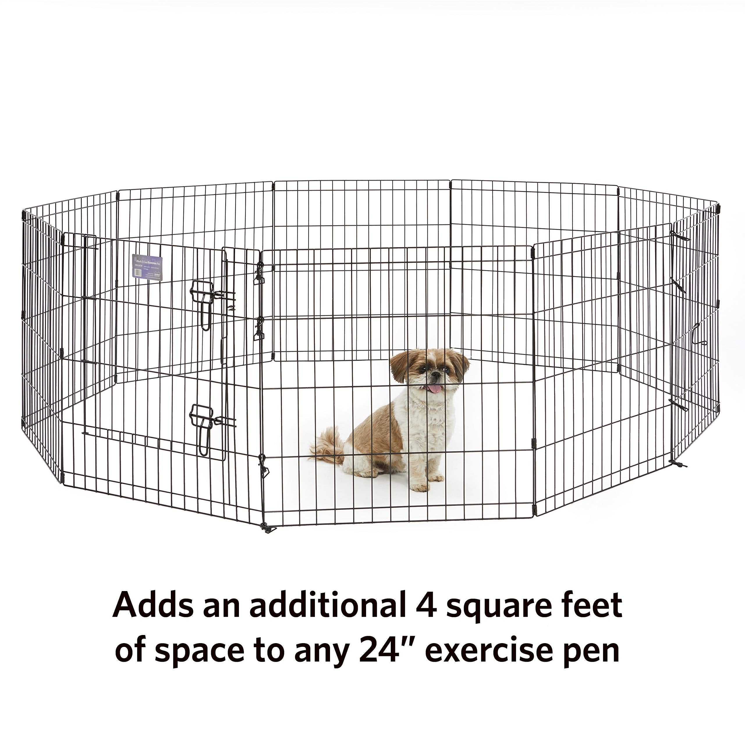 Midwest Homes For Pets Universal Pet Playpen 2-Panel Extension Kit | Fits Metal 24-Inch Dog Pens | Kit Measures 24H X 47.50W Inc