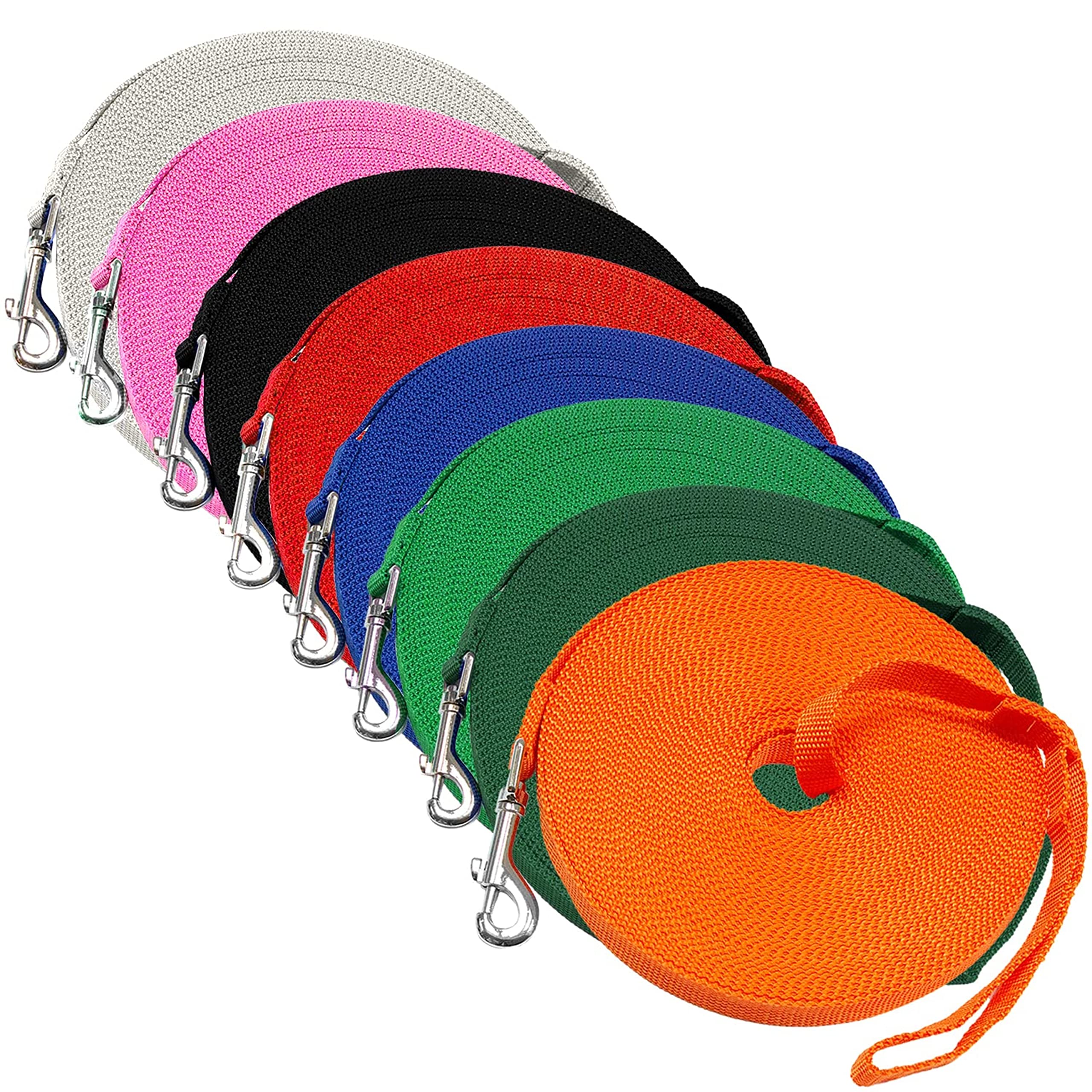 Downtown Pet Supply - Long Dog Leash - Dog Training Leash - Recall & Obedience Dog Training Tools - Nylon - 50 Ft - Orange Dog Leash