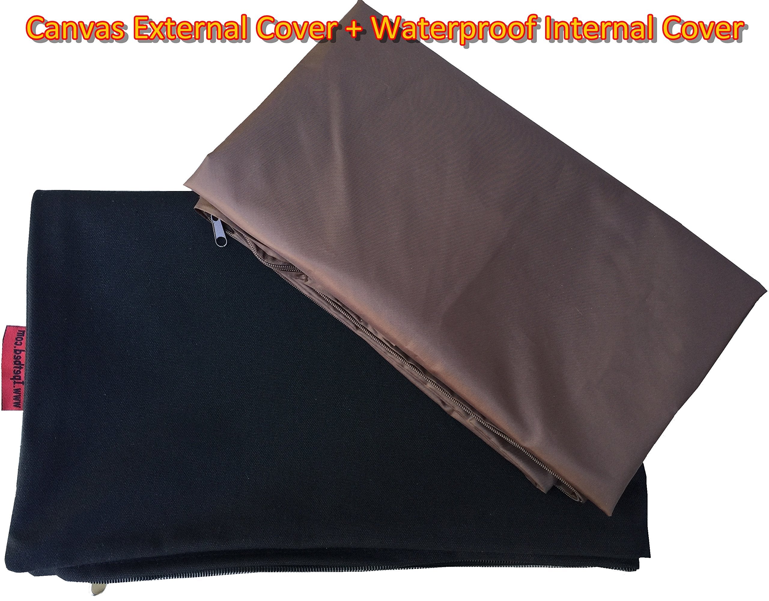 Do It Yourself Diy Pet Bed Pillow Duvet Canvas Cover + Waterproof Internal Case For Dog/Cat At Medium 36'X29' Black Color - Covers Only