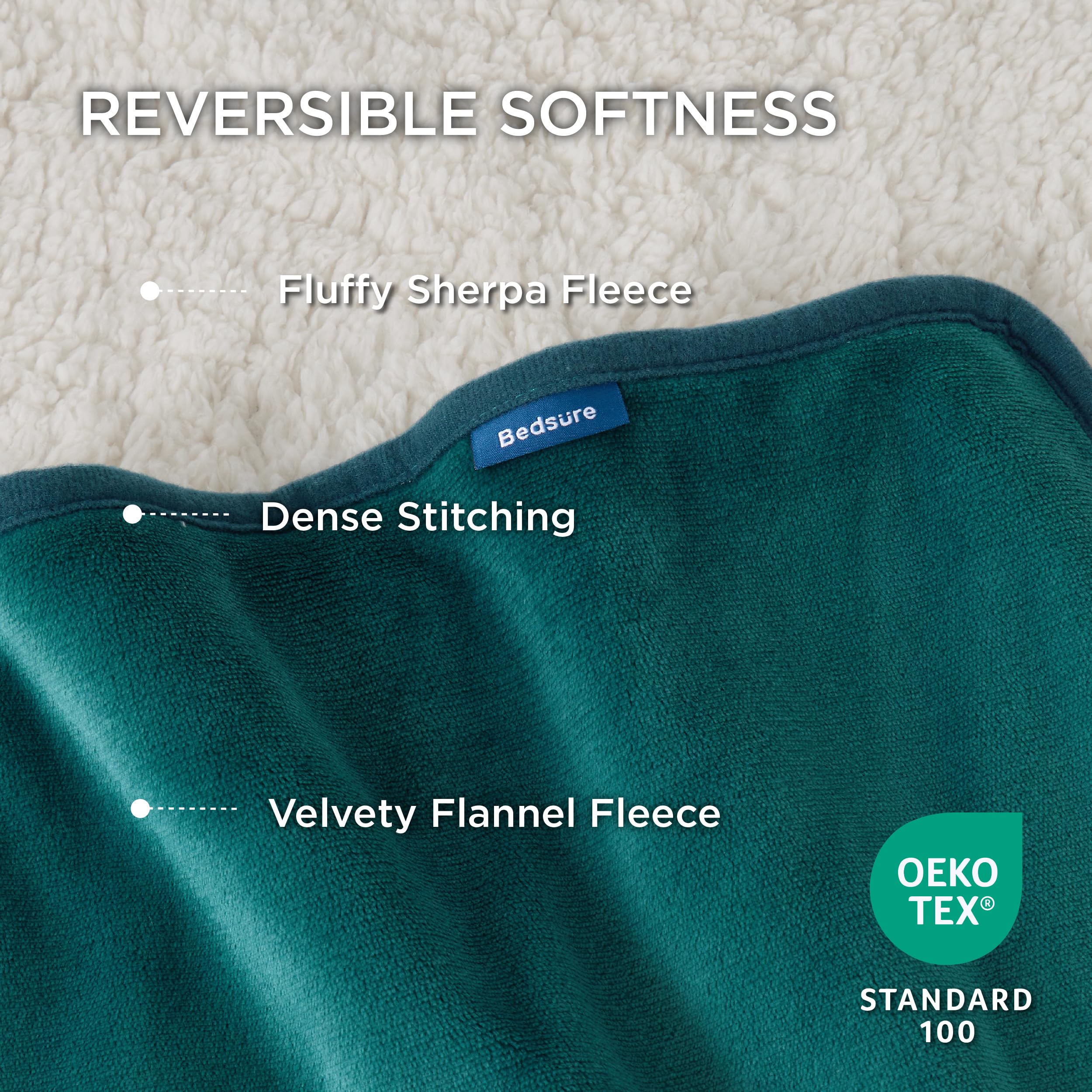 Bedsure Cat Blanket For Indoor Cats - Waterproof Calming Cat Blankets For Couch Protection, Sherpa Fleece Pet Blanket, Soft Plush Reversible Throw Furniture Protector, 50'X40', Green