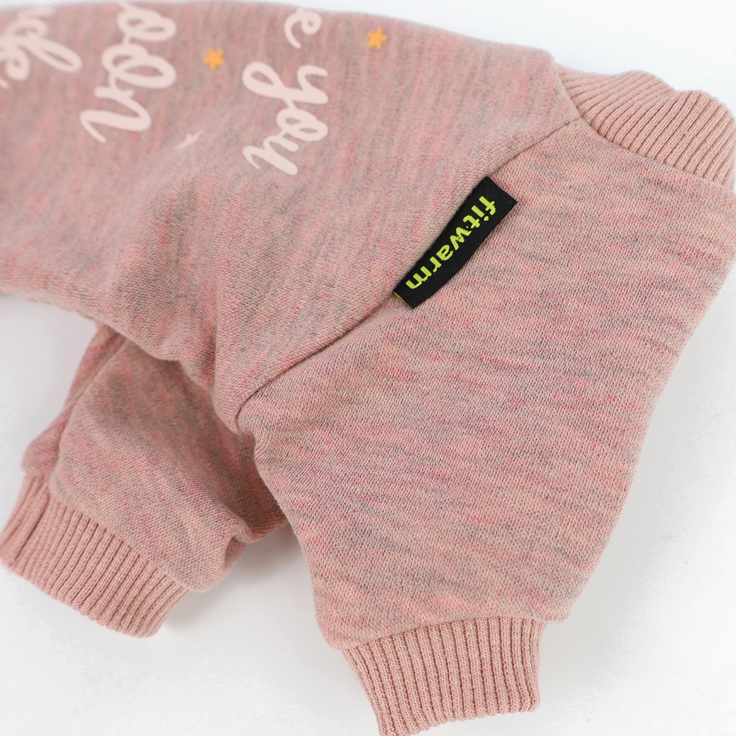 Fitwarm Lightweight Velvet Dog Pajamas Thermal Pjs I Love You To The Moon And Back Paw-Some Sleeper Puppy Clothes Stretchy Doggie Onesie Pet Shirt Cat Jammies Pink X-Small