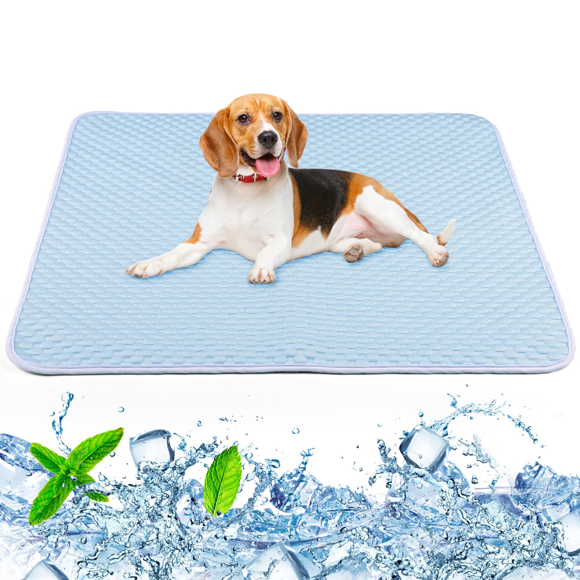 Dog Cooling Mat - Self Cooling Pad Breathable For Dogs Cats Washable Pet Cooling Mat For Indoor Outdoor Pets With Non-Slip&Folda