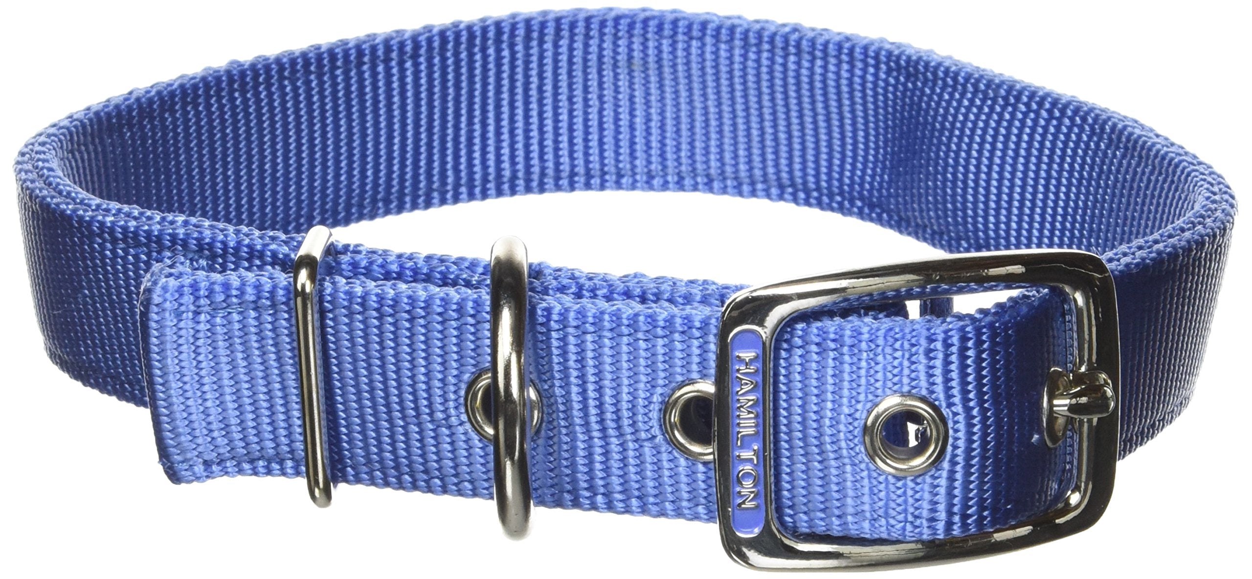 Hamilton Thick Nylon Deluxe Dog Collar, 1-Inch by 24-Inch Double, Berry Blue