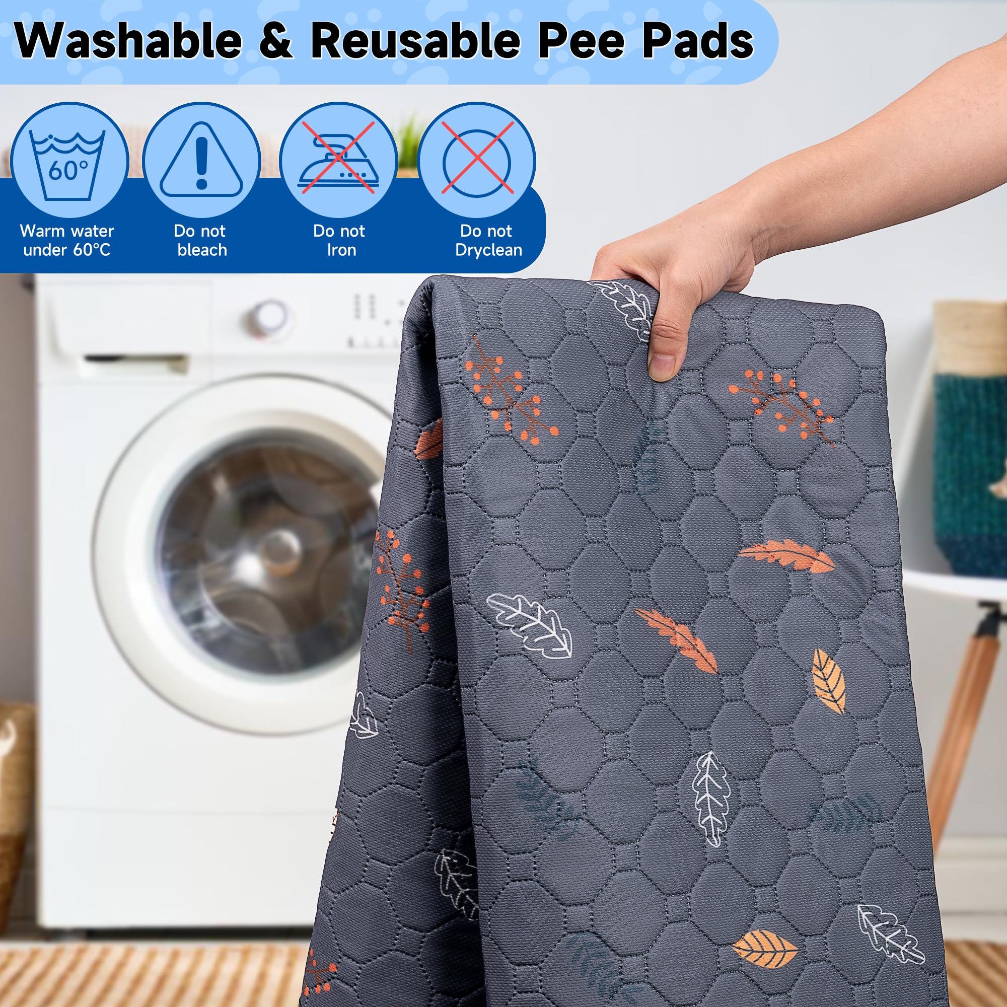 Sunheir 2-Pack Extra Large Reusable Dog Mat For Floor, Dog Playpen, Non-Slip Waterproof Dog Pee Pad, Super Absorbent Washable Pee Pads For Dogs, Pet Whelping Pads, Crate, Potty Training - 36' X 72'