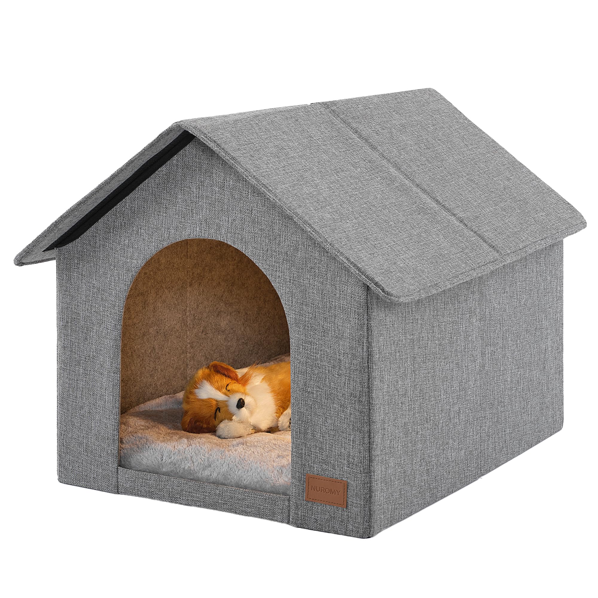 NUROMY Dog House Indoor,Inside Dog House with Washable Plush Cushion,Pet Puppy House Dog Bed for Small Dog,Indoor Cat House & Co
