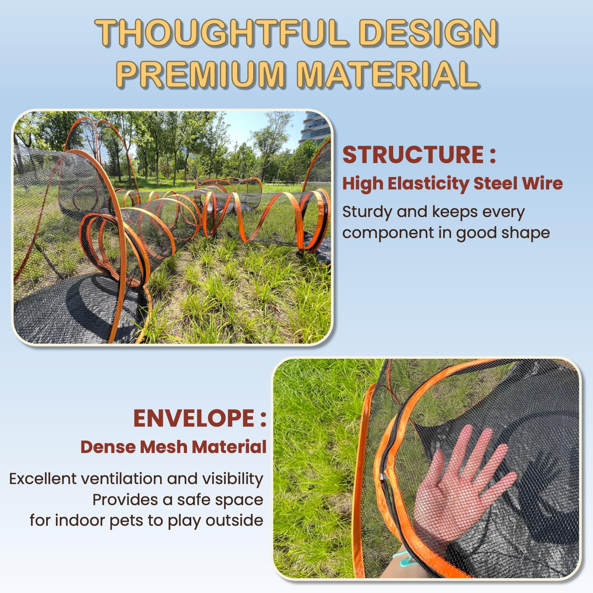 6-In-1 Large Outdoor Indoor Cat Tent & Tunnel Playpen Set, Easy Assembly Pop Up Pet Play Pen, Portable Foldable Soft Enclosure O