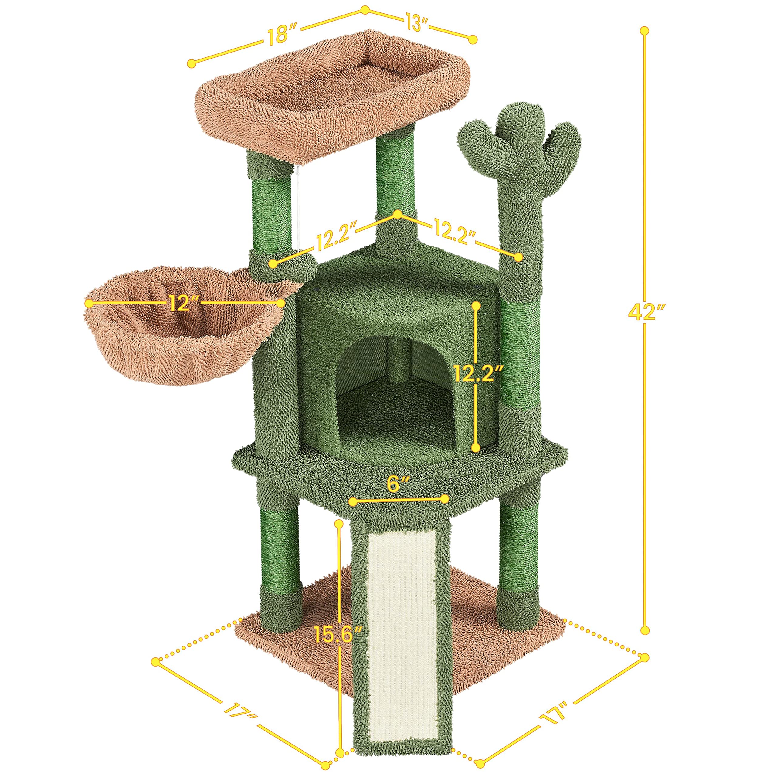 Topeakmart 42 H Cactus Cat Tree