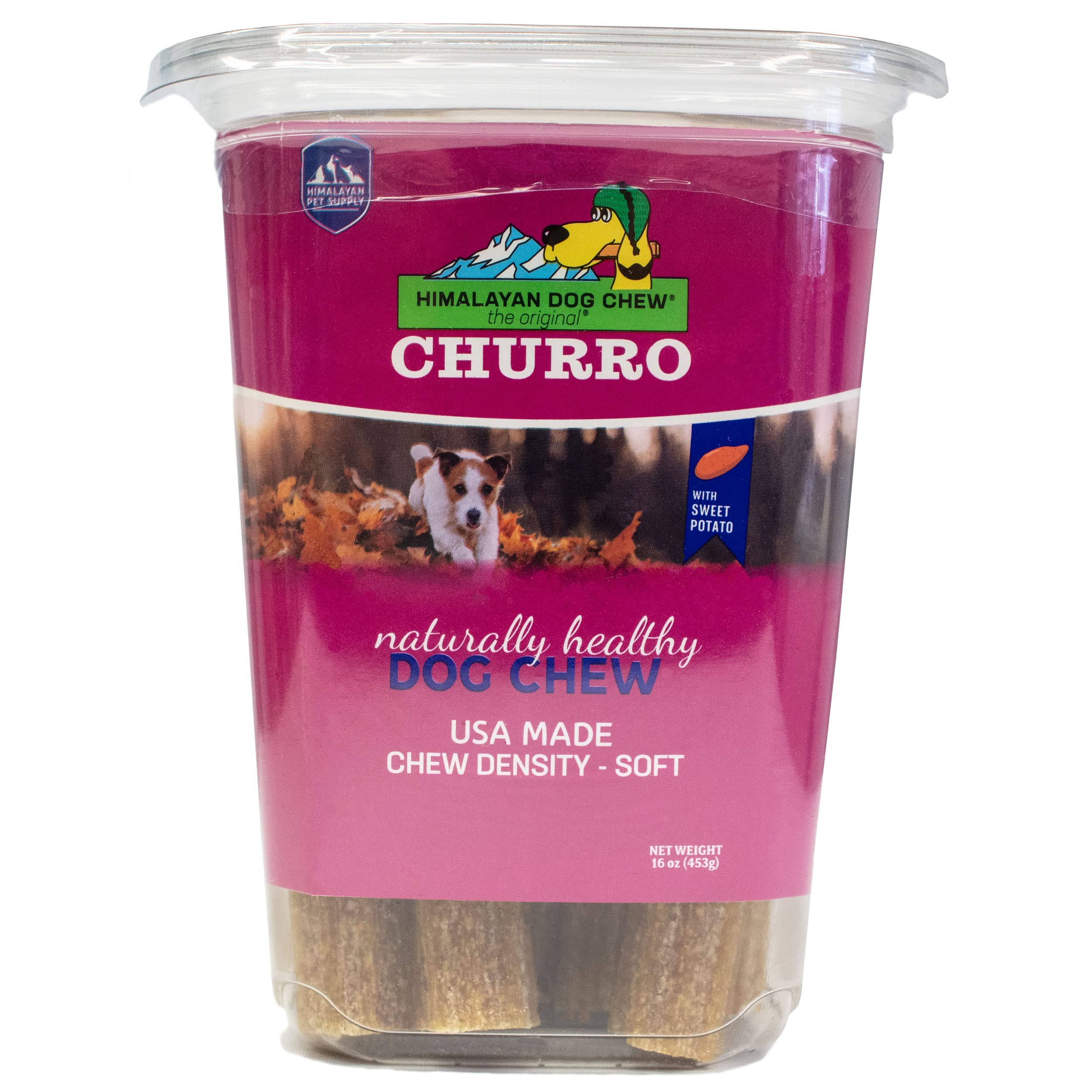 CHURRO Himalayan Cheese Treat Tub | Sweet Potato Churro | Lactose Free - Gluten Free - Grain Free | USA Made | for All Breeds | 