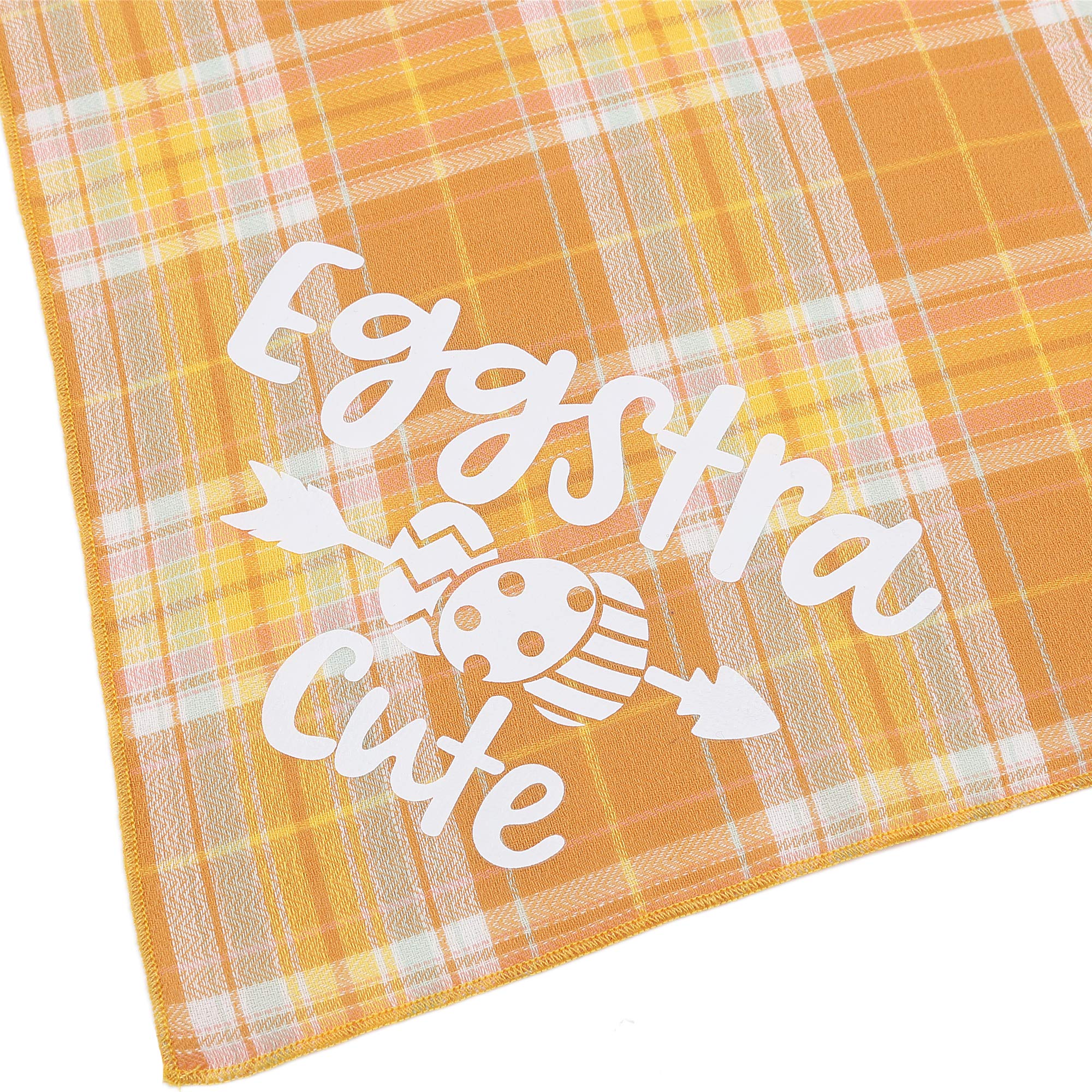 Boombone 2Pack Plaid Easter Dog Bandana With Cute Paintting