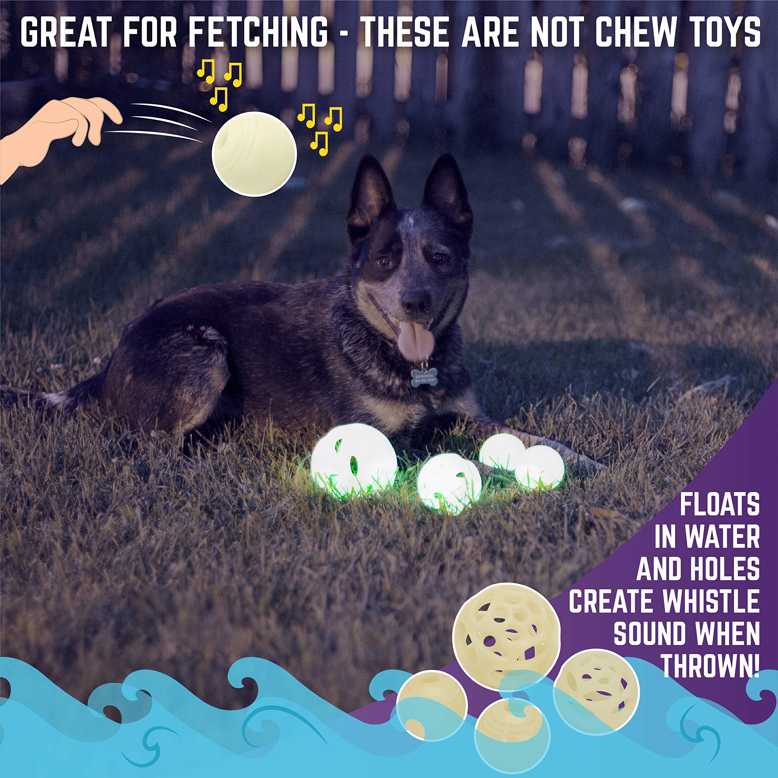 Chew King Glowing Fetch Ball, Dog Ball Toys, Ball Combo