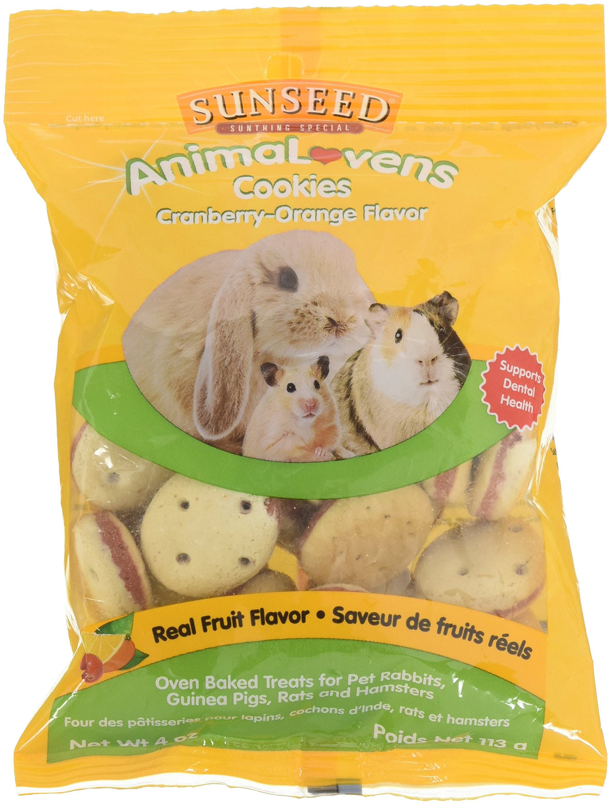 Sunseed Company 36022 Cranberry-Orange Animalovens Small Animal Treat, 4 Oz