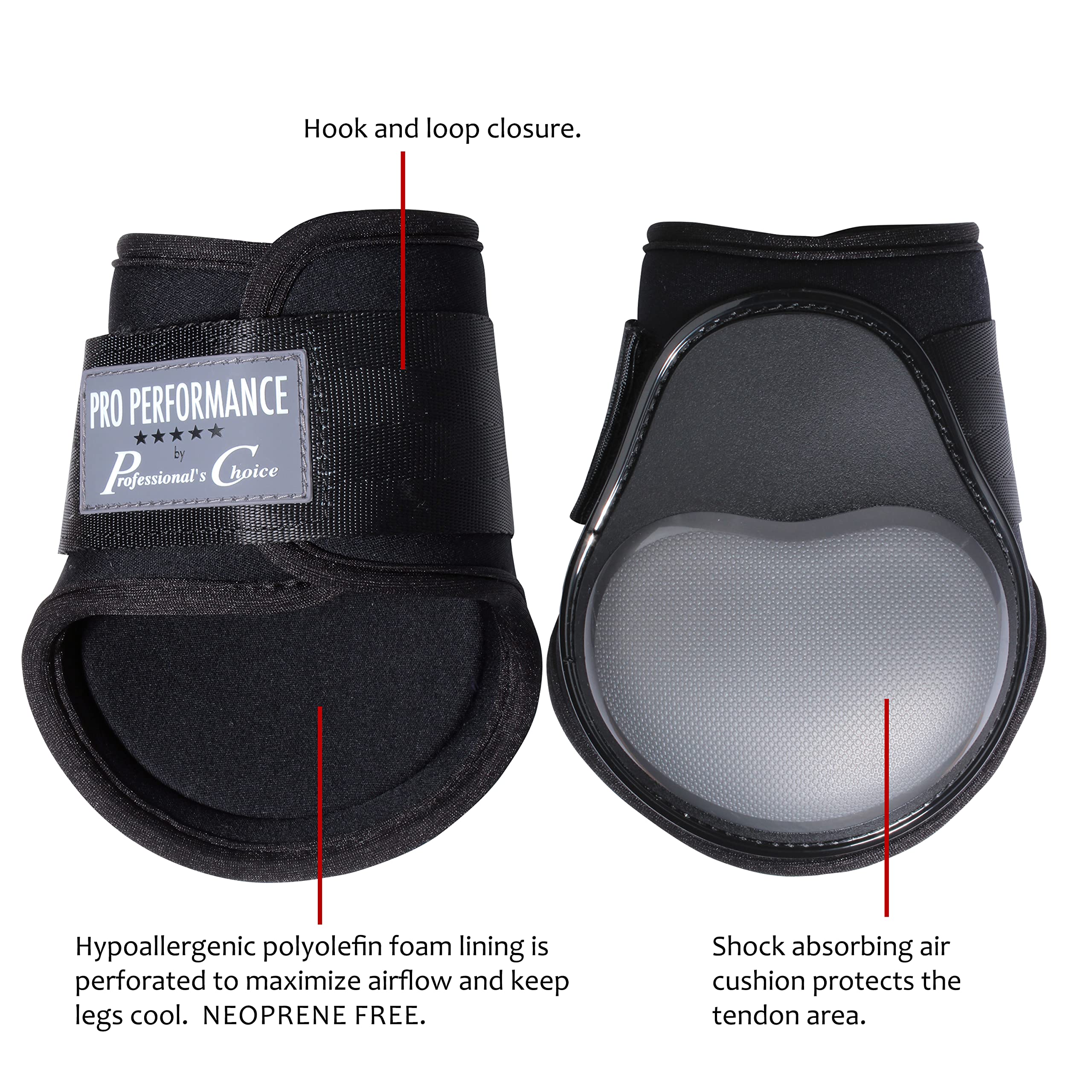 Professionals Choice Sports Medicine Products Pro Performance Fetlock Horse Boots Equestrian Sports | Black One Size