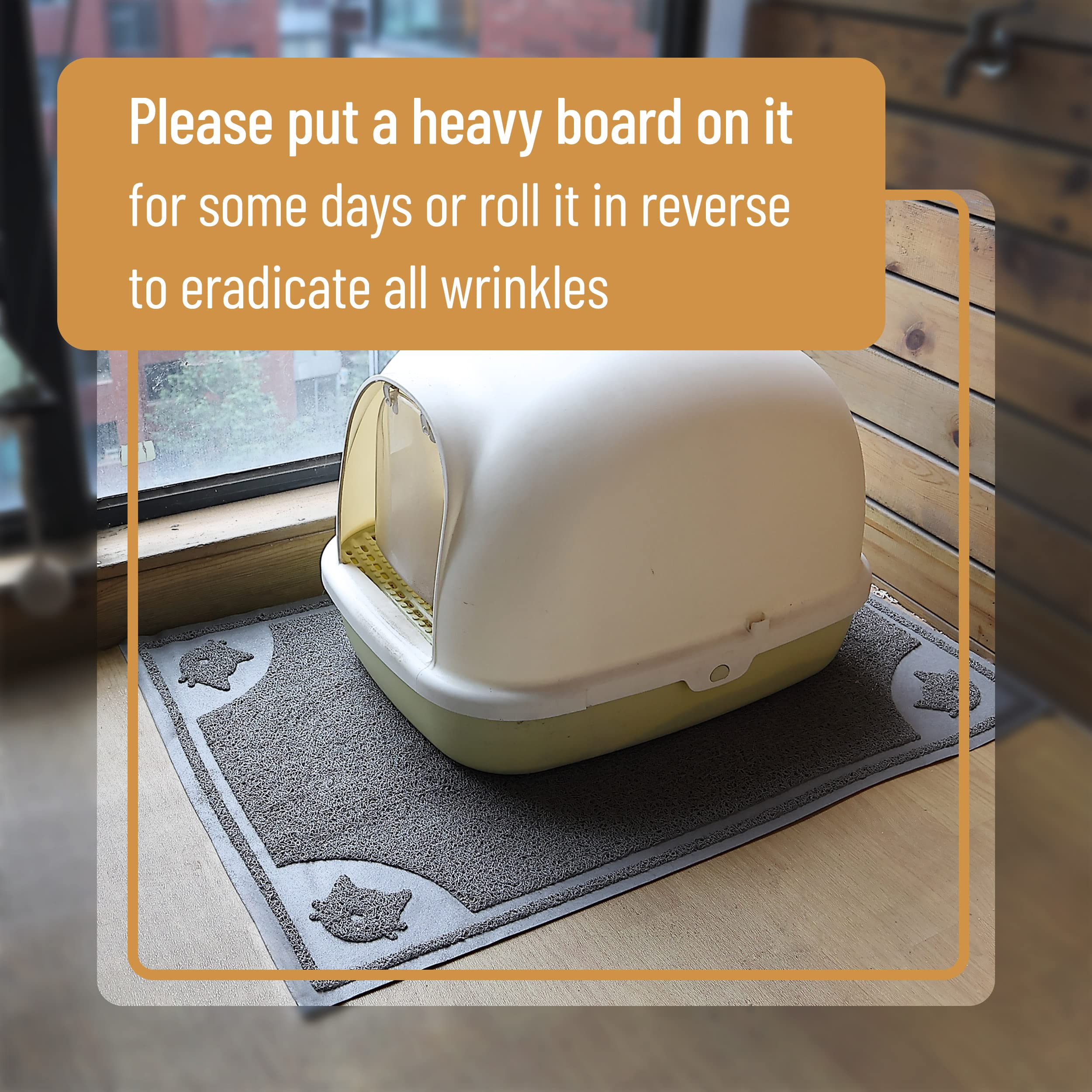 Mr. Pen- Large Cat Litter Mat, 23.5”X 35.2”, Gray, Trapping Mat For Litter Box, Cat Rug, Large