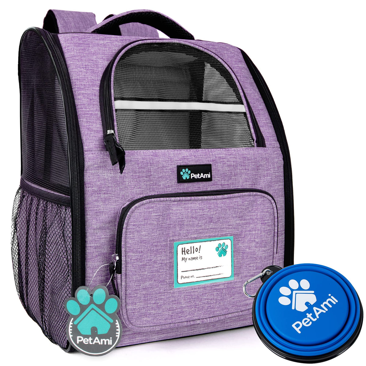 Petami Dog Backpack Carrier For Small Large Cat, Pet, Puppies, Ventilated Pet Hiking Backpack Travel Bag, Airline Approved Cat B