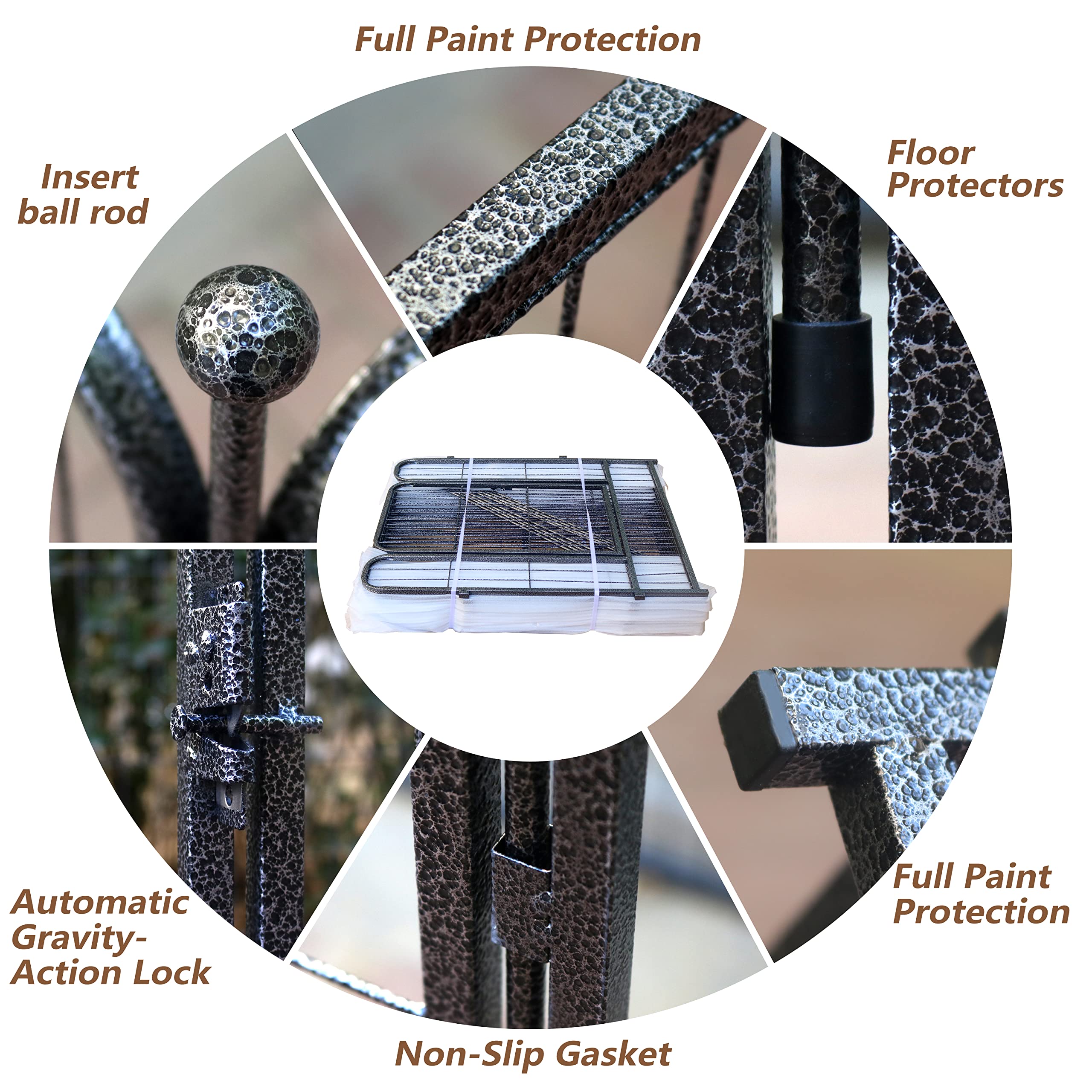 Dog Playpen,24/32/40 Inch Height In Heavy Duty,Folding Indoor Outdoor Dog Exercise Fence, Portable Pet Playpen With Door For Large Medium Dogs - Silver Gray (8 Panels, 32 Inch)