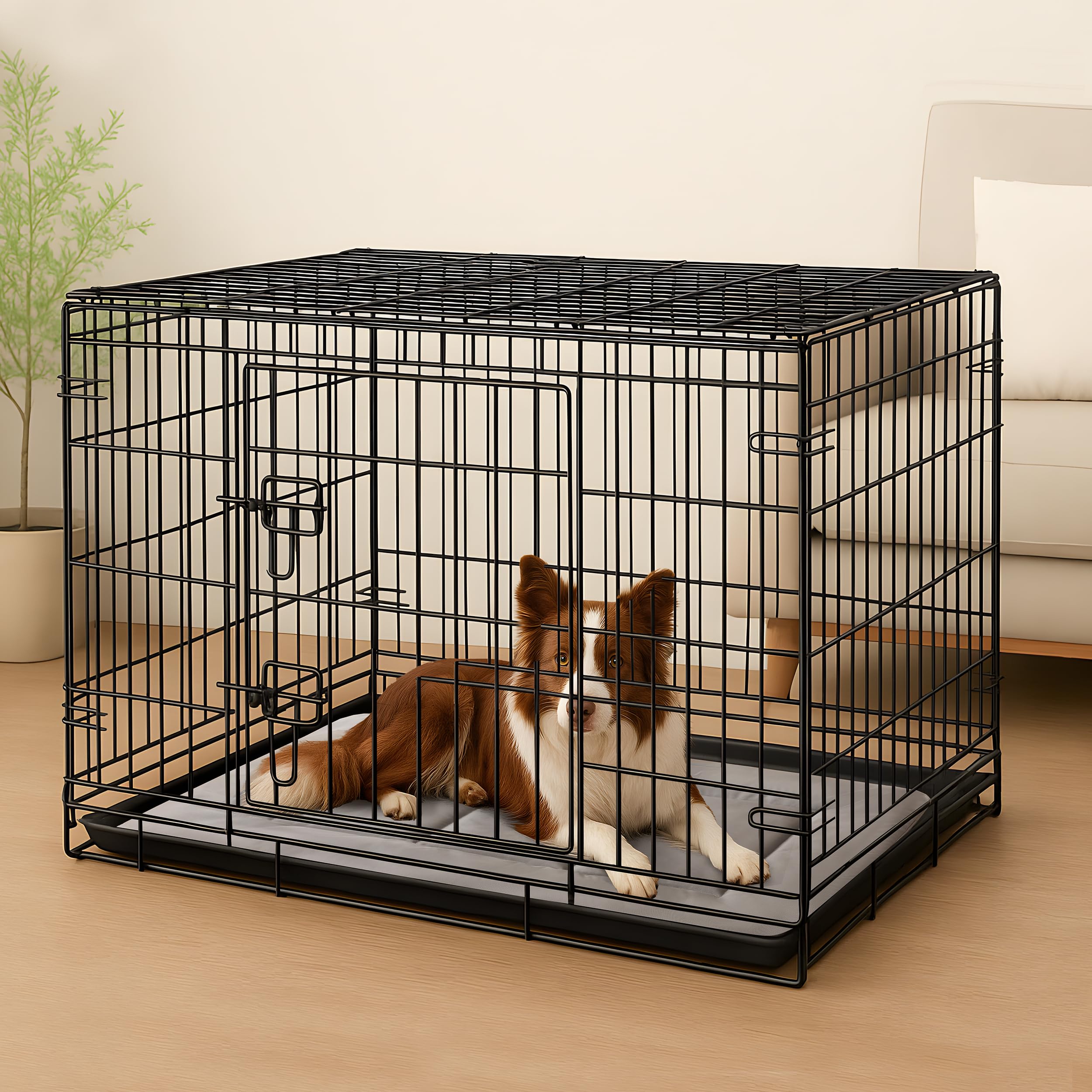 Maxyoyo Chew Proof Dog Beds, Indestructible Dog Crate Pad For Aggressive Chewers, Machine Washable Mat With A Removable Protect