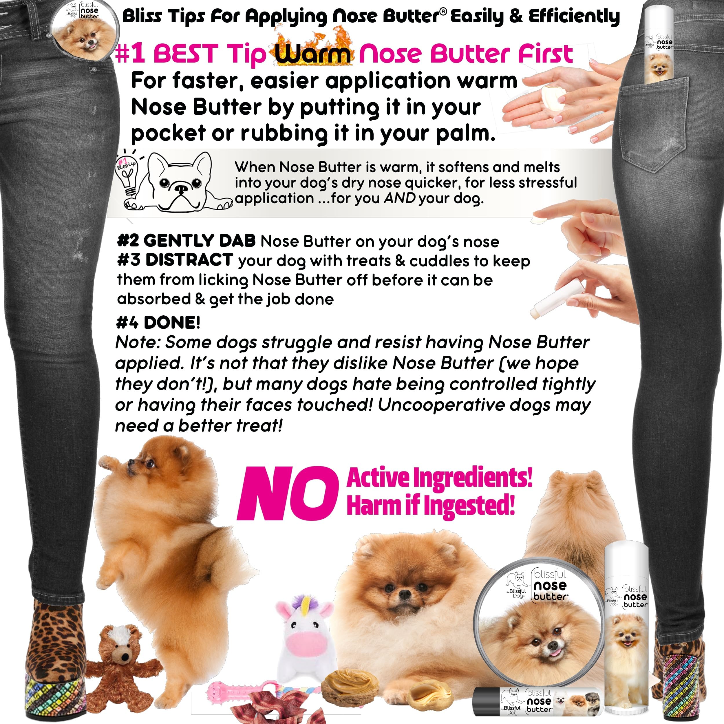 The Blissful Dog Pomeranian Unscented Nose Butter - Dog Nose Butter, 4 Ounce