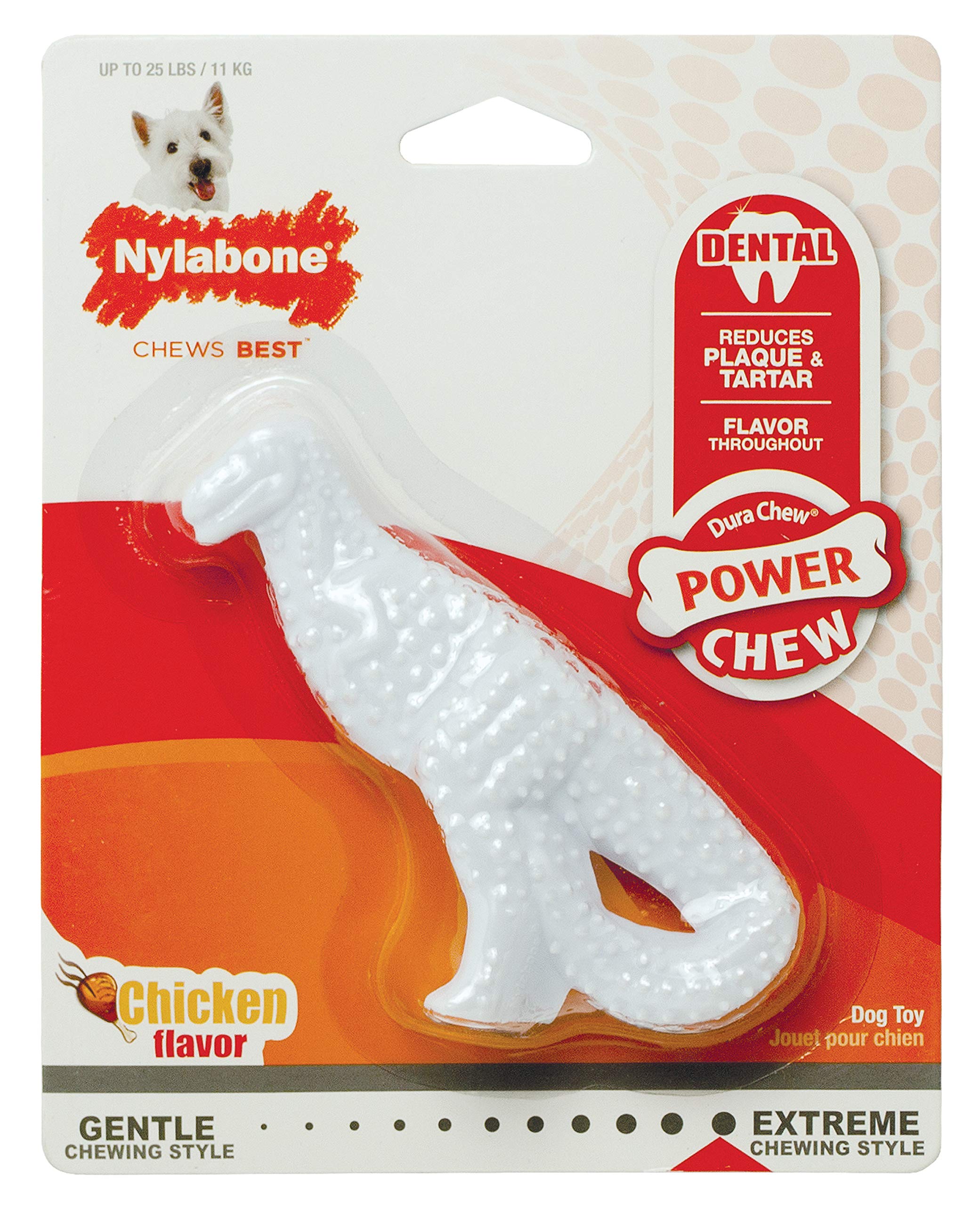 Nylabone Dental Dinosaur Power Chew Durable Dog Toy Small - Up To 25 Lbs.