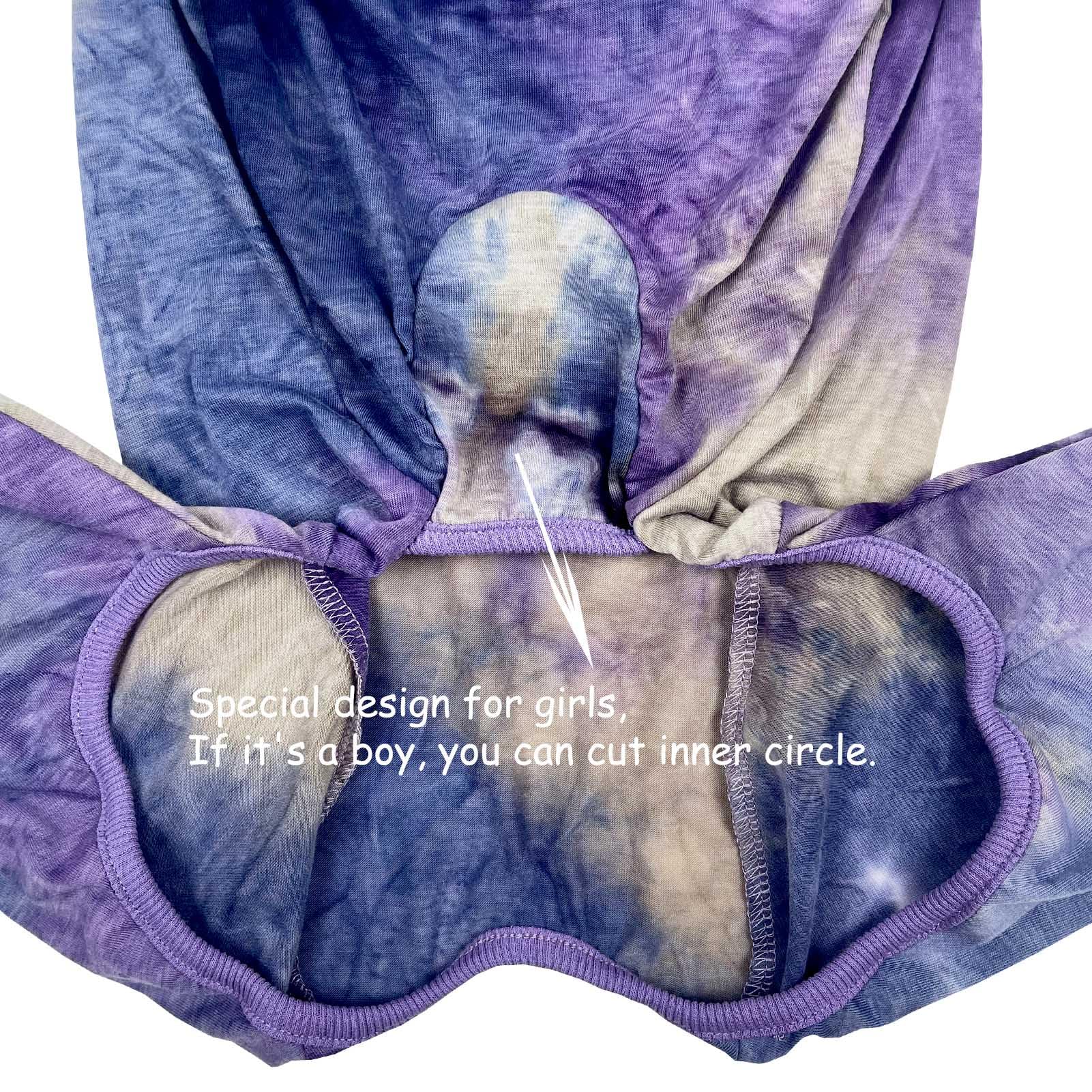 D.E.E Dog Pajamas Large Cotton Dog Clothes Warm And Comfortable Lightweight Jumpsuits Prevent Licking Wound (Purple, Xl)