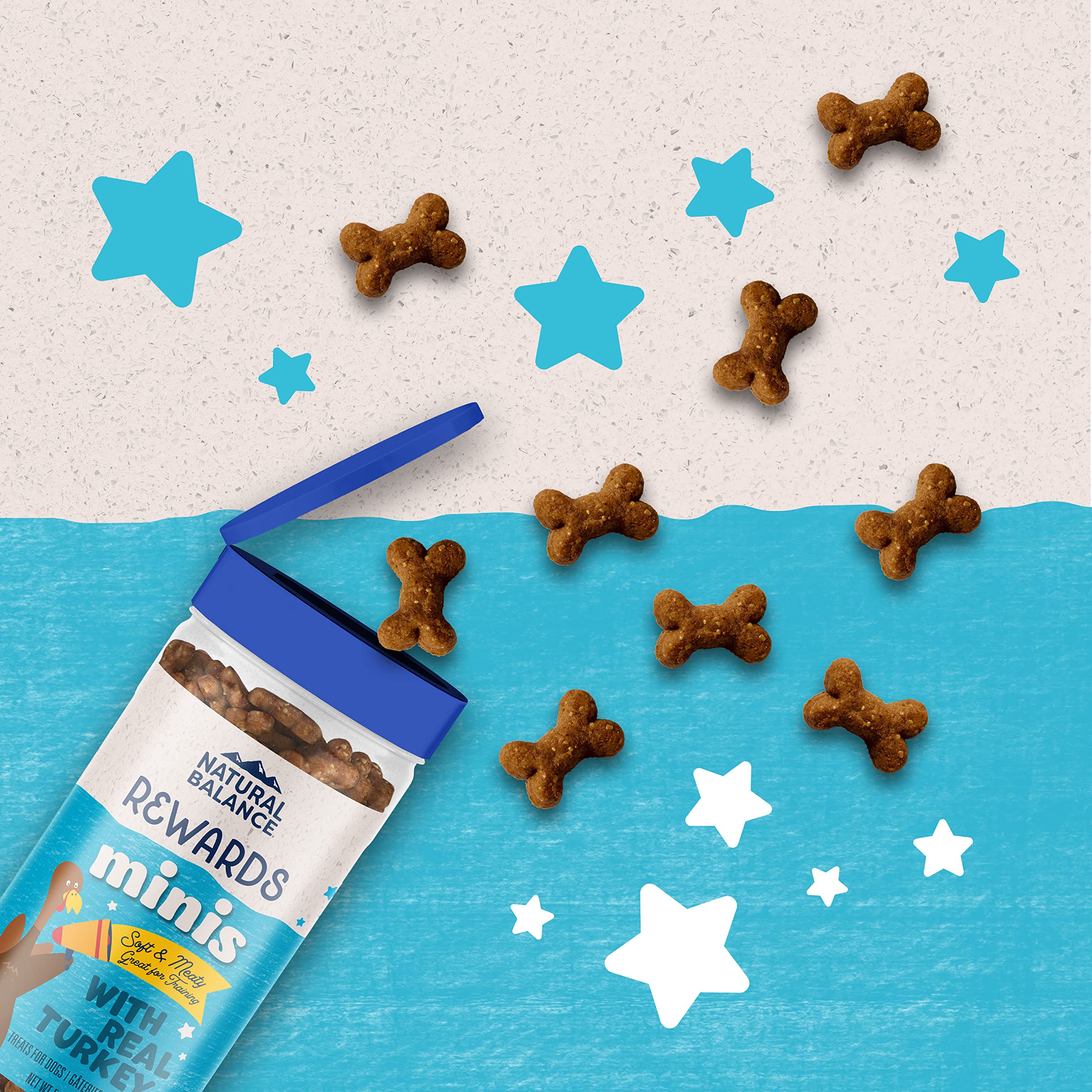 Natural Balance Limited Ingredient Mini-Rewards Turkey Grain-Free Dog Training Treats for Dogs | 5.3-oz. Canister