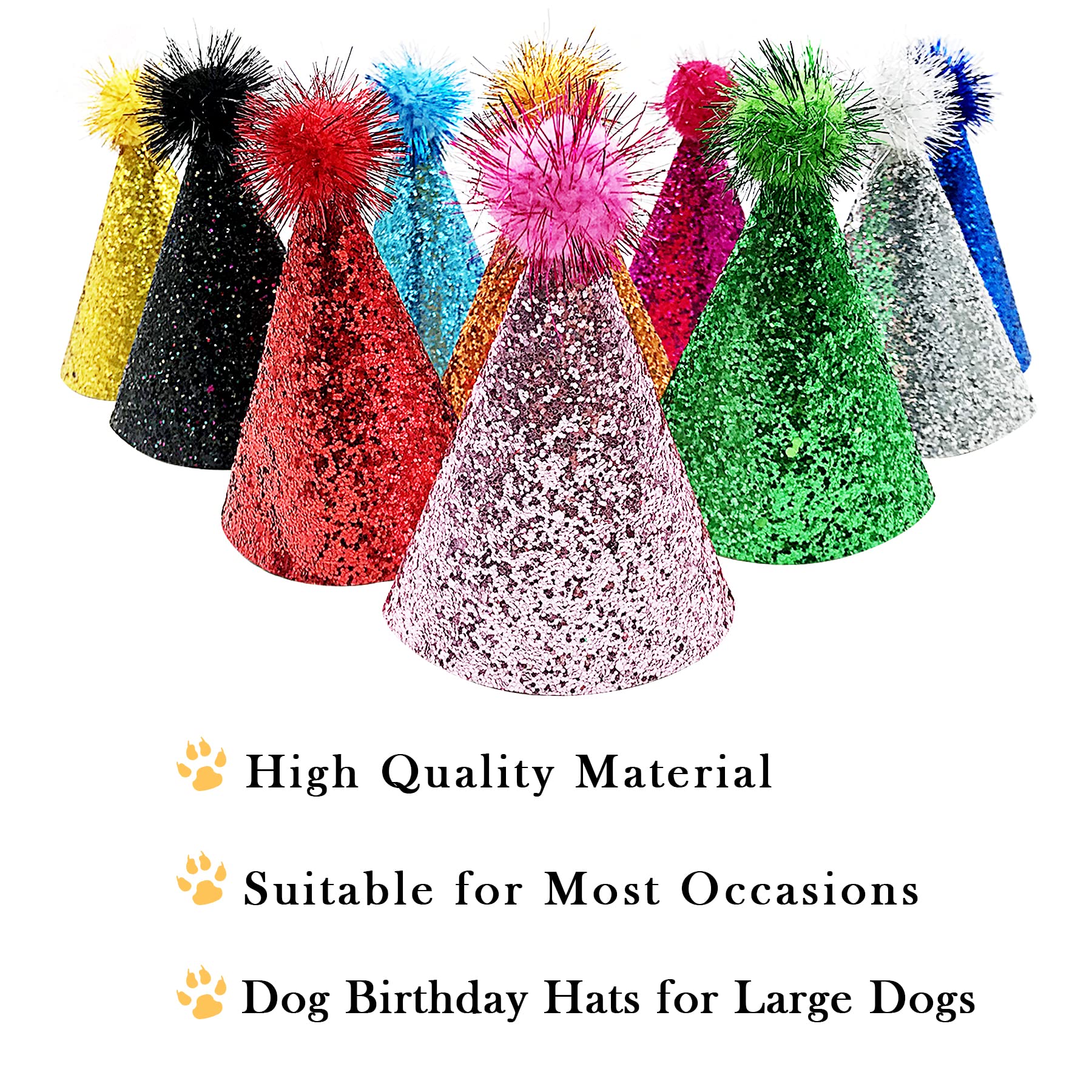Pet Show 10Pcs Small Dog Birthday Hat Set For Boys Girls Medium Large Dogs Cat Kitten Puppies Party Hats With 0-9 Numbers 10 Glue Dots Grooming Accessories