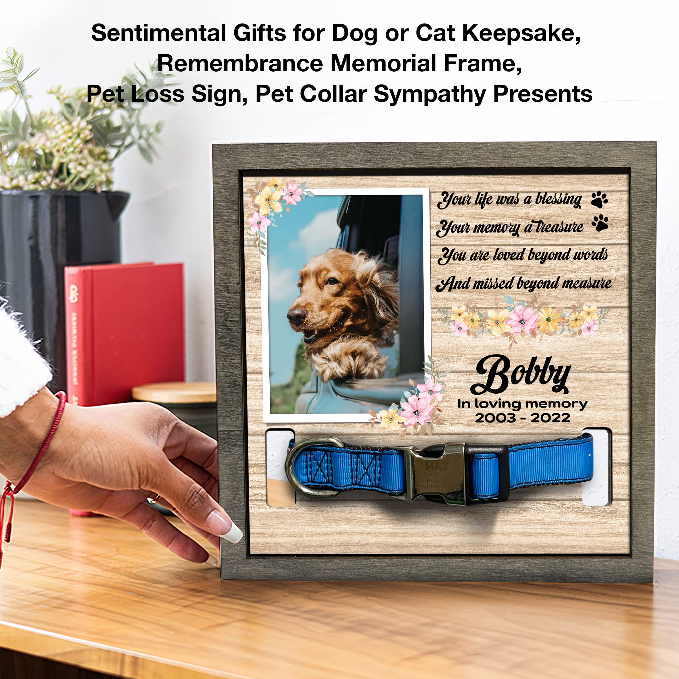 Bfigift Memorial Gifts Customized Dog Picture Frame Dog Loss Sympathy Gift Personalized Dog Gifts Memorial Plaques Personalized For Dogs That Passed Cat Memorial Picture Frame Best Dog Ever Gifts