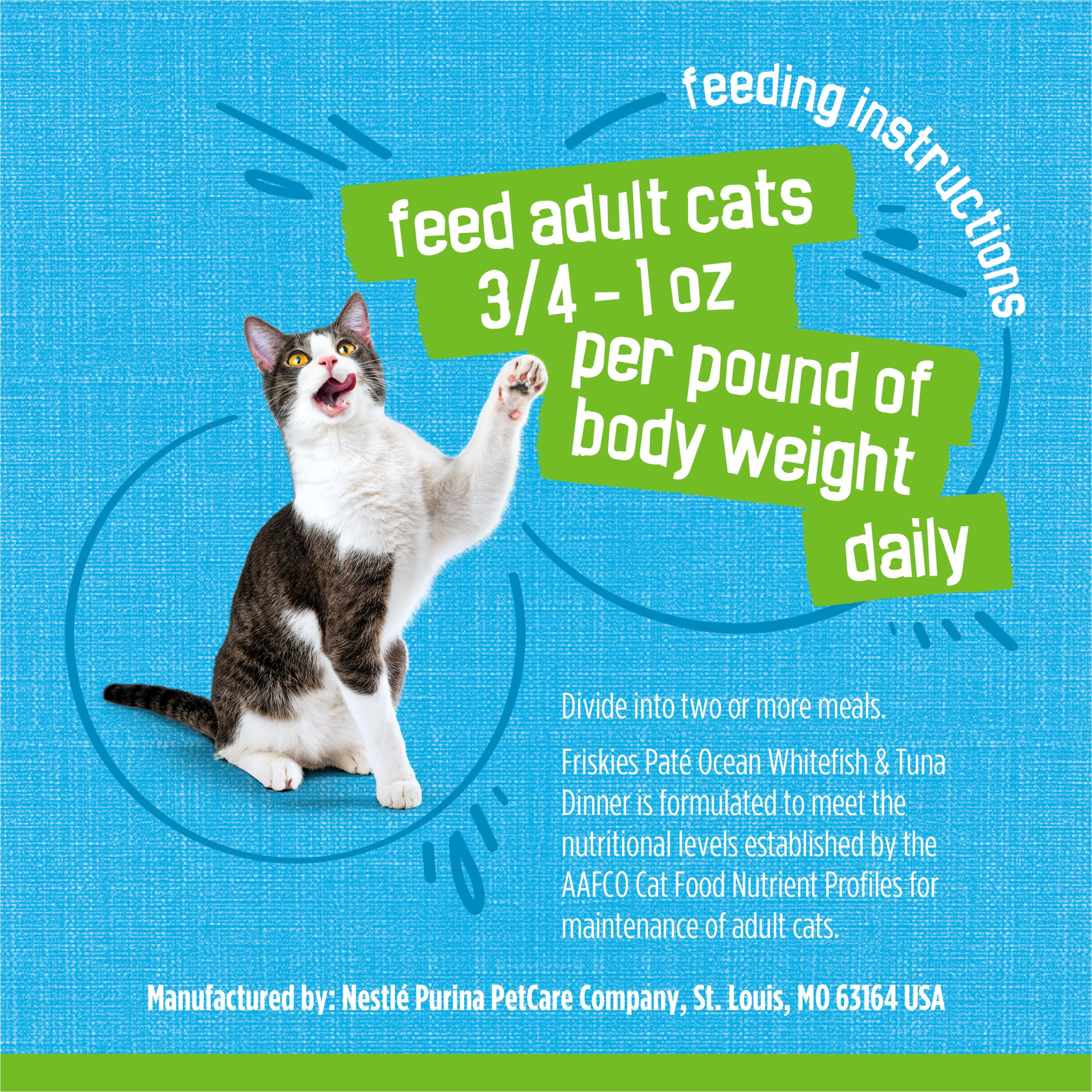 Purina Friskies Pate Wet Cat Food, Ocean Whitefish & Tuna Dinner - (24) 5.5 oz. Cans