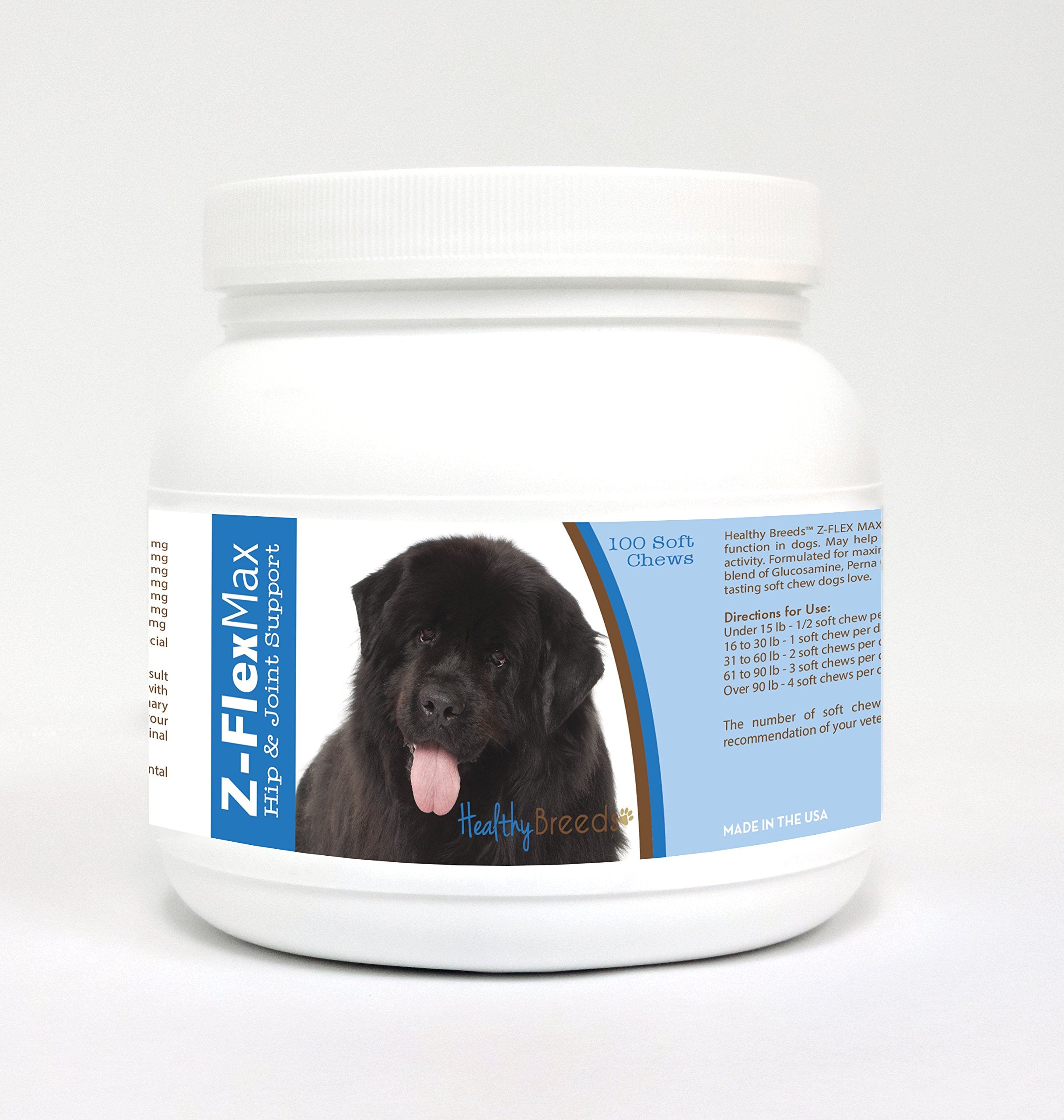 Healthy Breeds Newfoundland Z-Flex Max Hip & Joint Soft Chews 100 Count