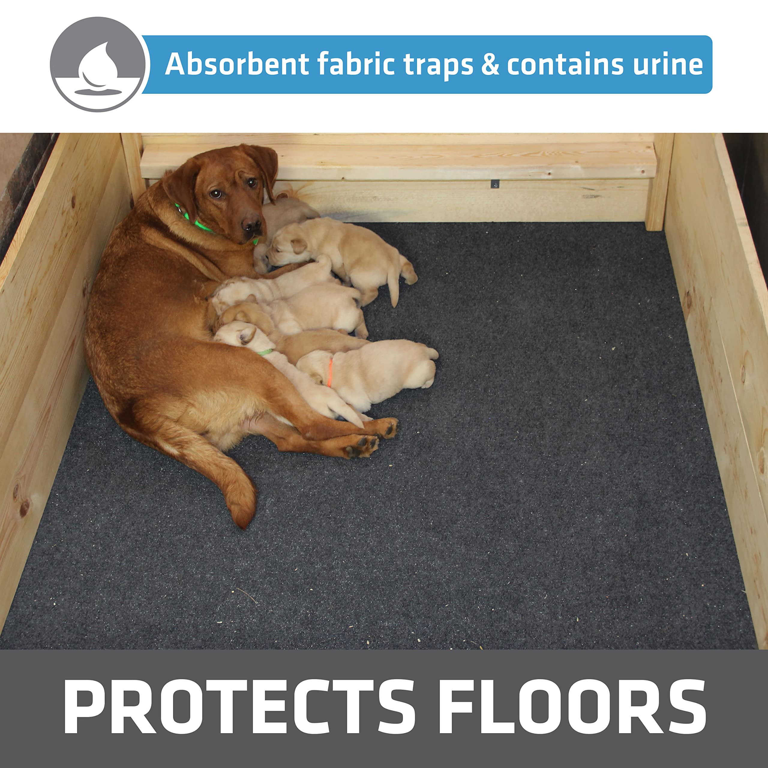 Drymate Whelping Box Liner Mat, Washable And Reusable Dog Puppy Pee Pad, Absorbent, Waterproof, Durable, Can Be Cut To Fit (Usa Made) (48' X 50')