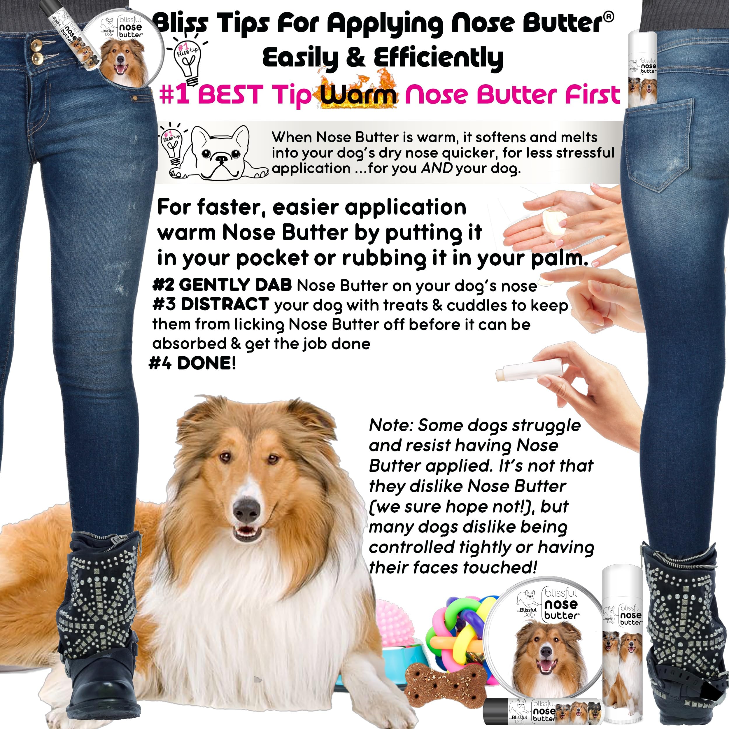 The Blissful Dog Collie Unscented Nose Butter, 2-Ounce