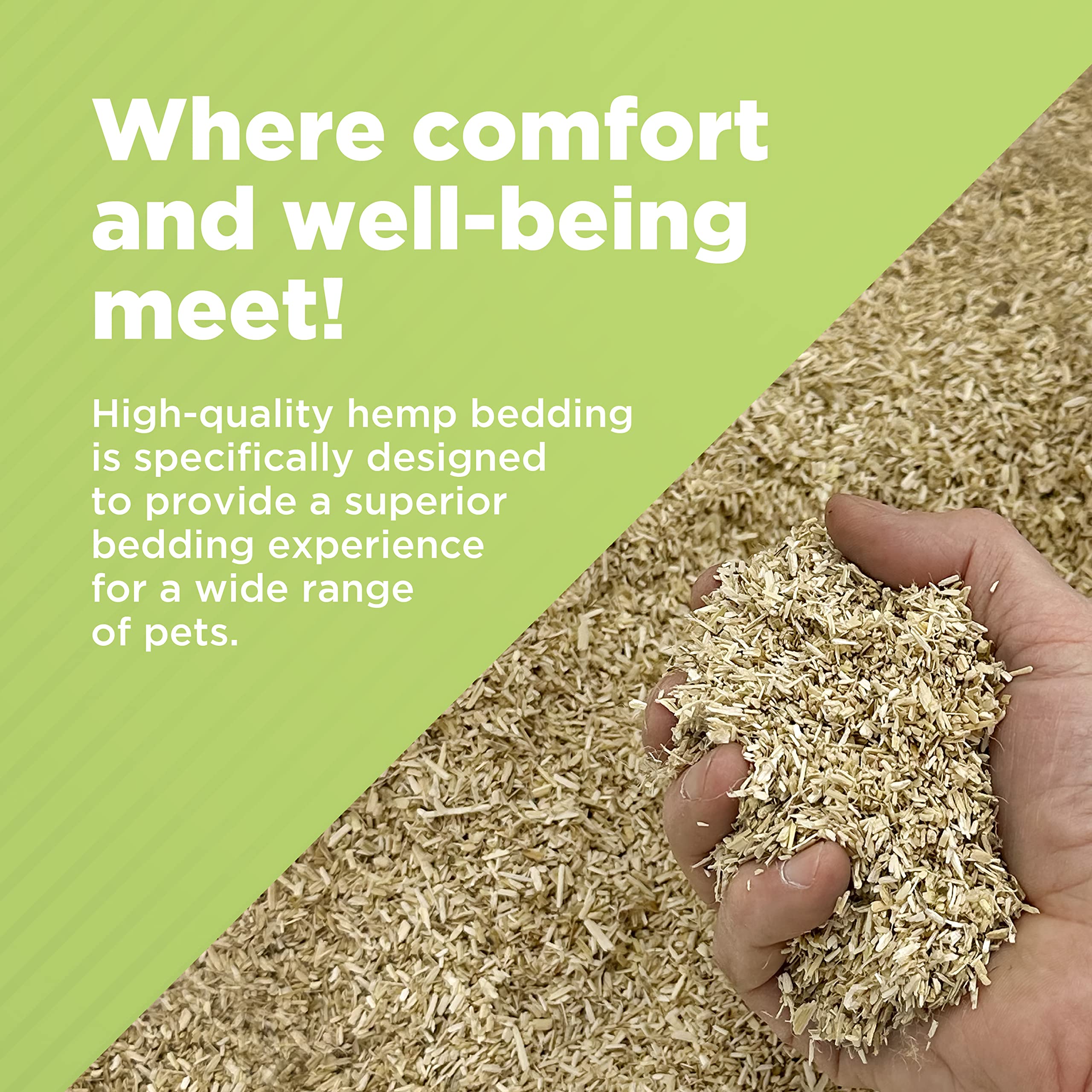 Hemp Animal Bedding 5 Lbs = 25.5 Liters of Natural Ground Hurds - Super Absorbent- DUST Free- for Your Horse, Chicken, Rabbit, R
